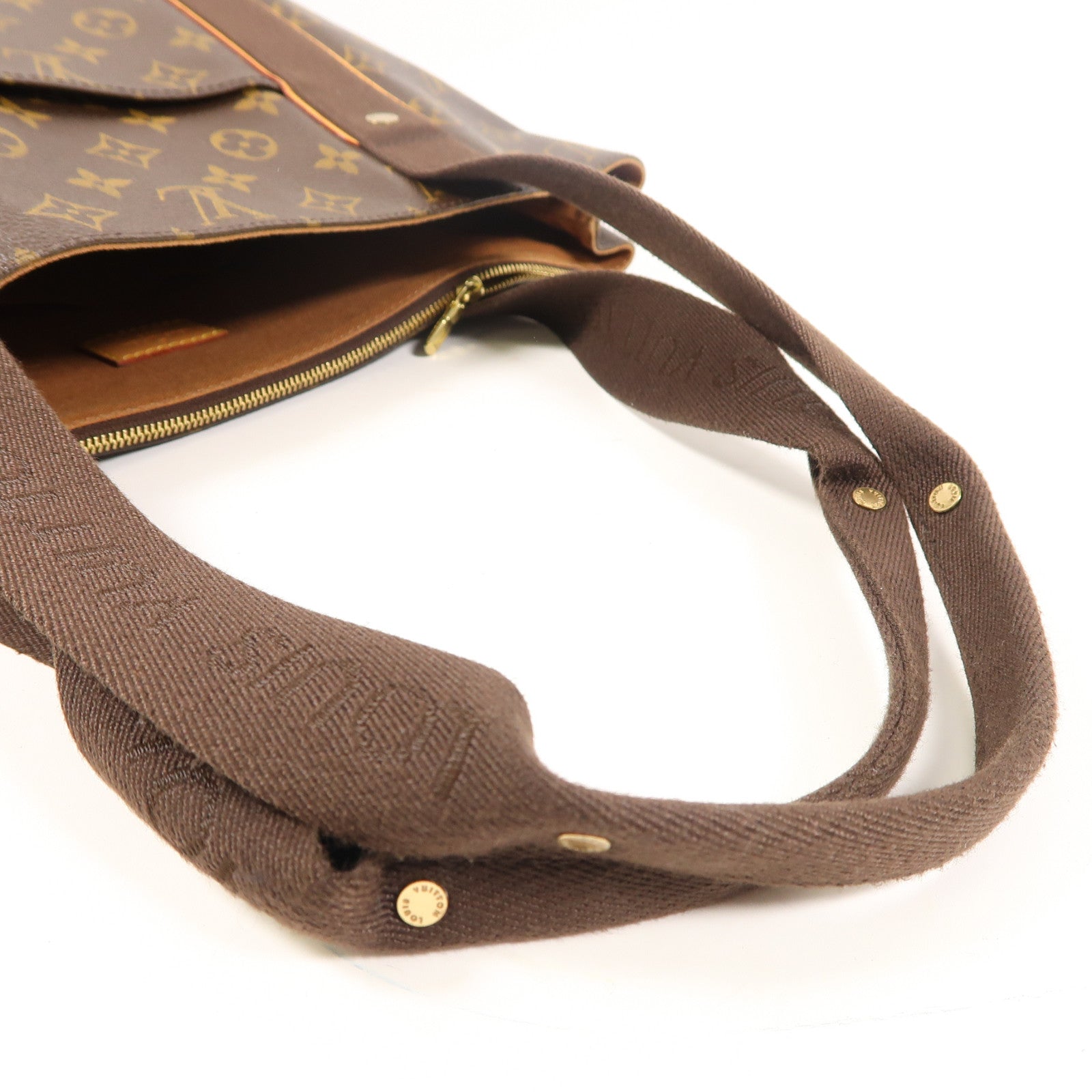 LOUIS VUITTON Monogram Beaubourg金扣手挽袋啡色