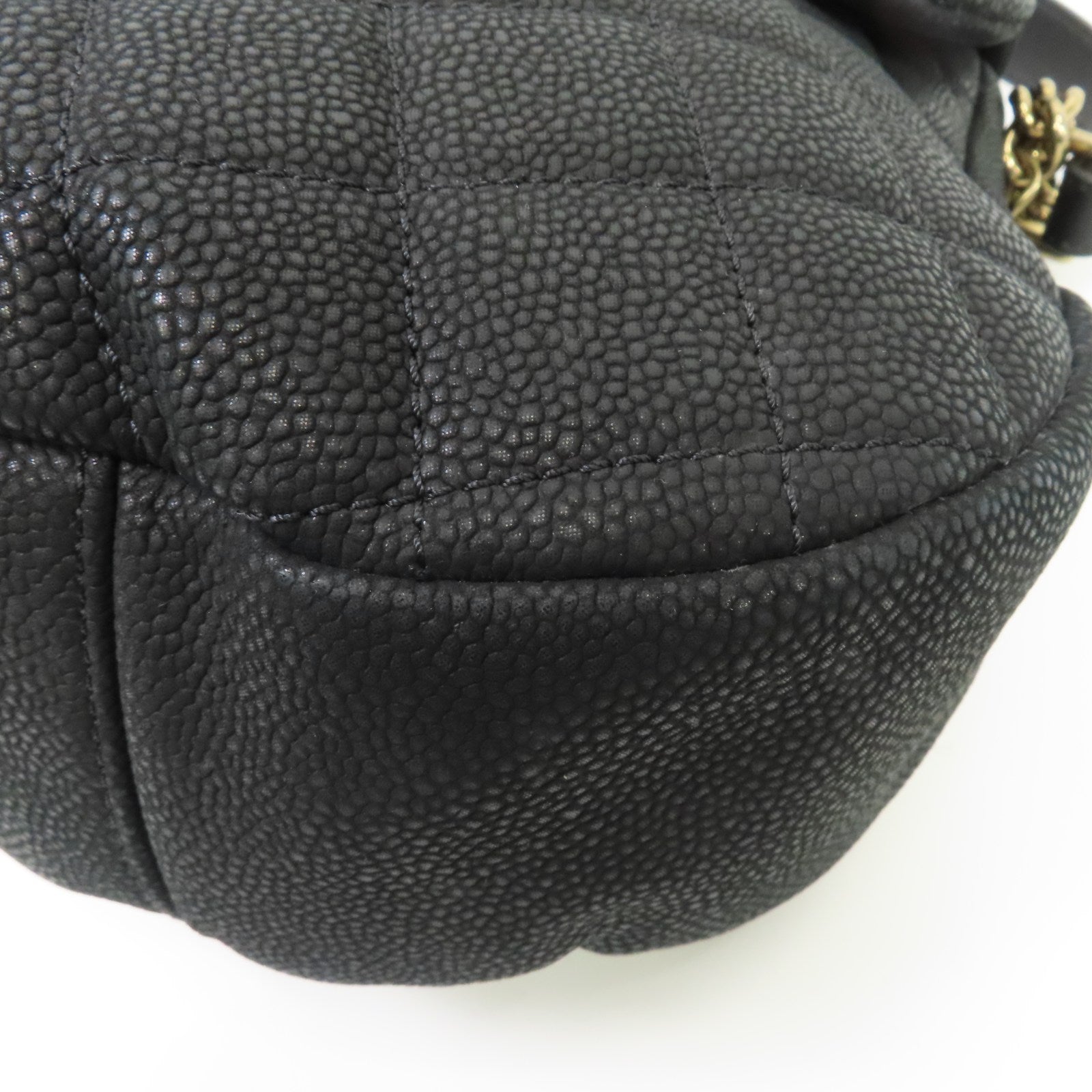 CHANEL 菱格牛皮皮革Chain Shoulder Bag金扣手挽肩背兩用袋黑色