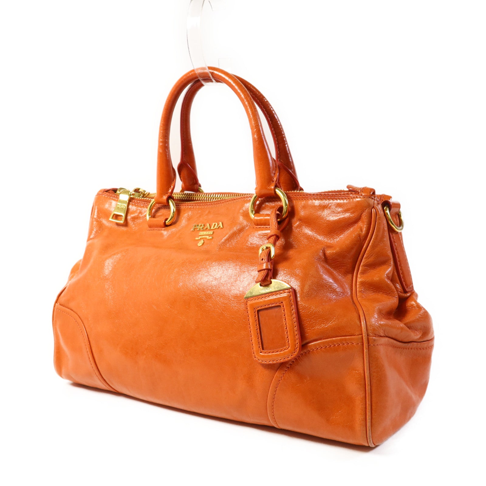 PRADA 牛皮皮革2 Way Shoulder Bag金扣手挽肩背兩用袋