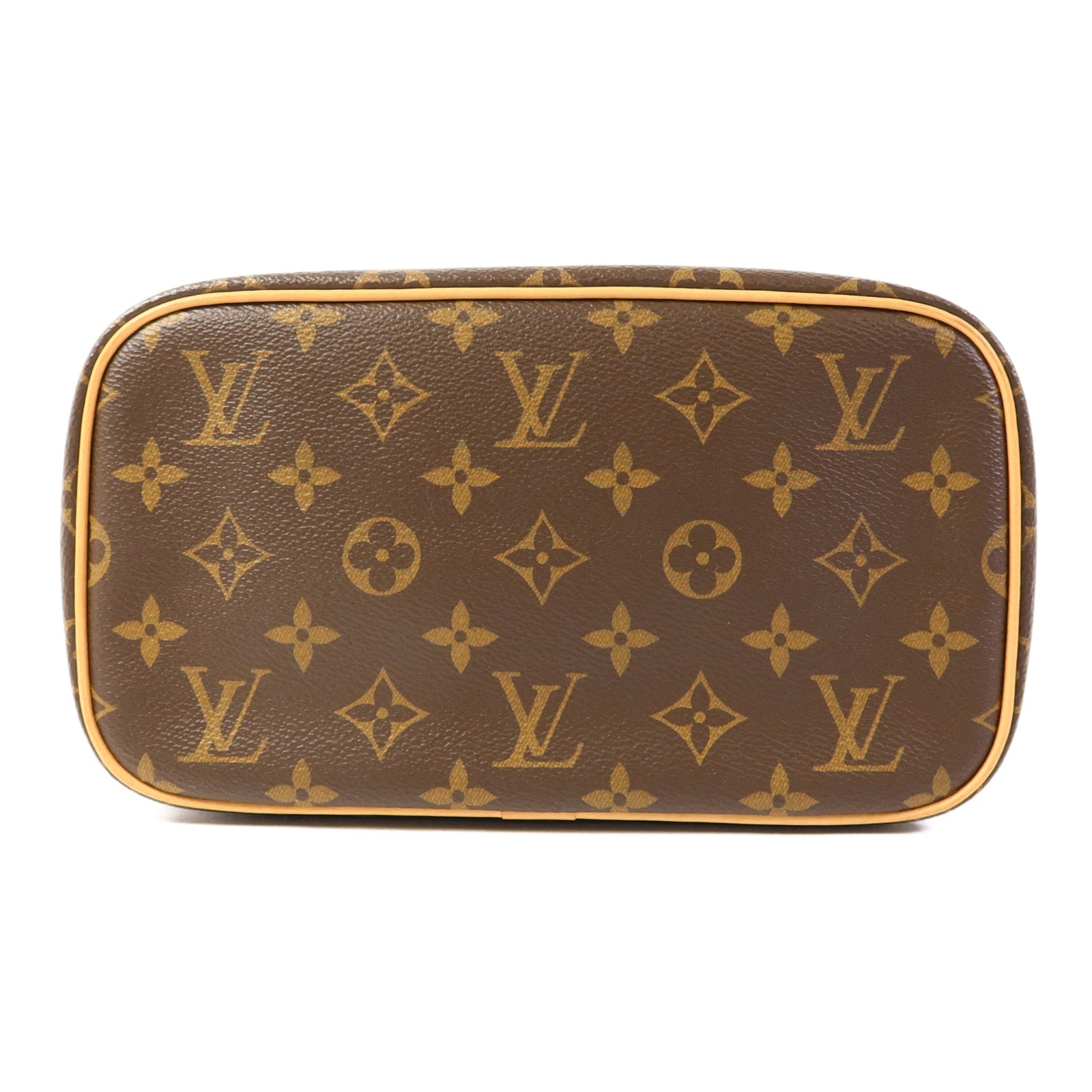 LOUIS VUITTON Monogram Nice BB金扣手挽袋棕色
