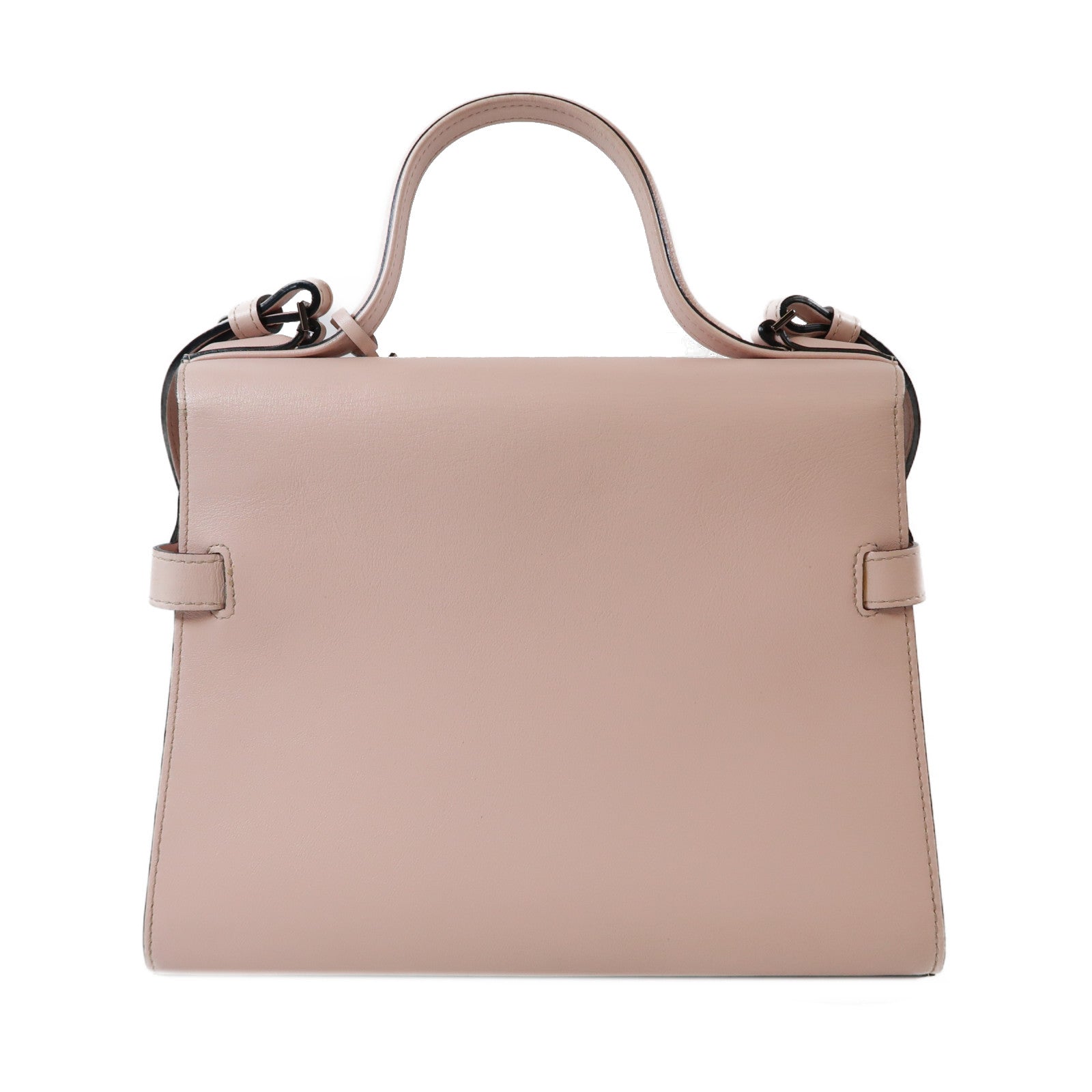 Delvaux 羊皮皮革Delvaux Tempete黑扣手挽肩背兩用袋粉紅色