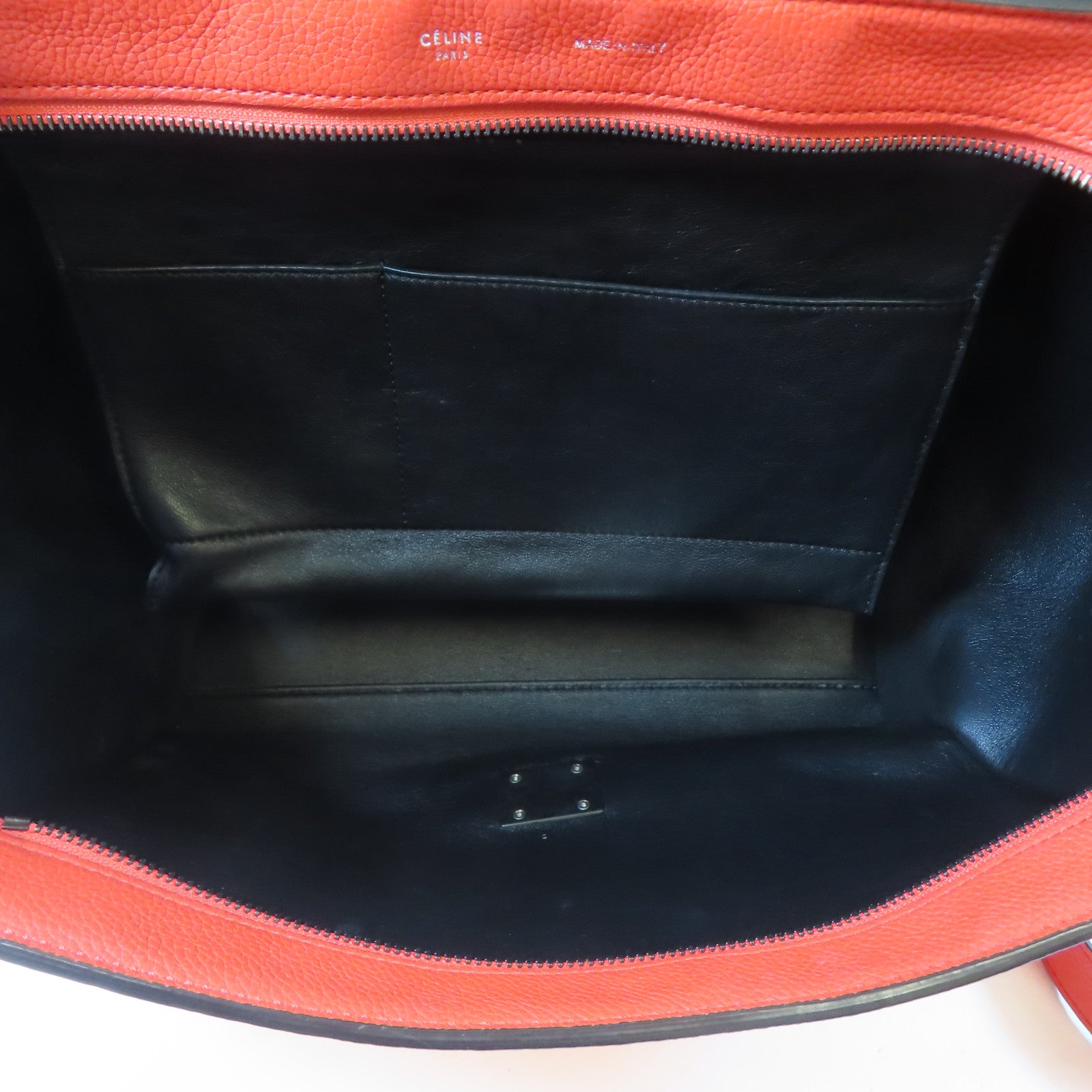 CELINE 【激減優惠】牛皮皮革/絨布Trapeze Tote Bag銀扣手挽肩背兩用袋紅色