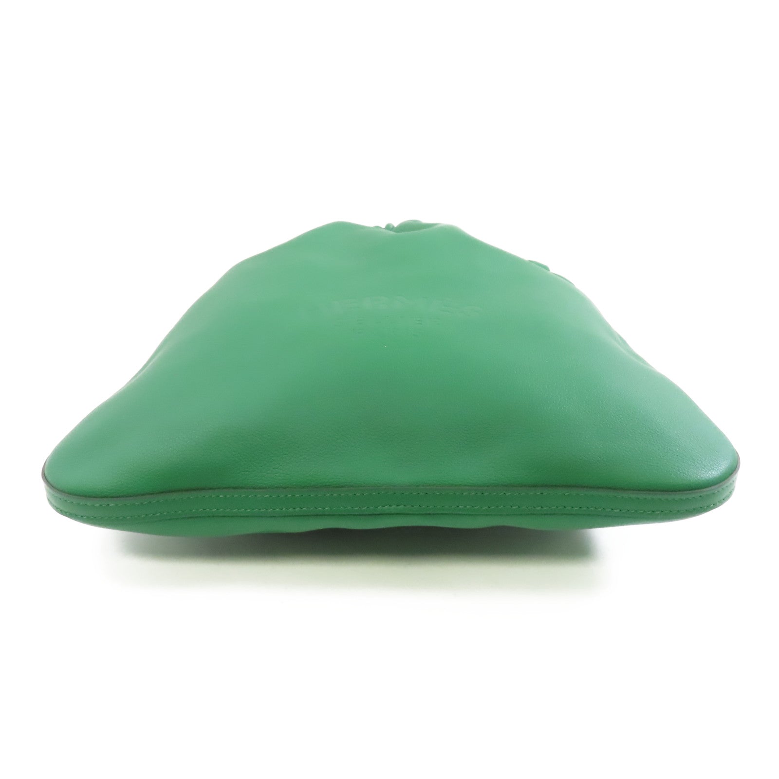 HERMES Evercolor皮革Bridado Backpack銀扣背包Vert Vertigo綠色