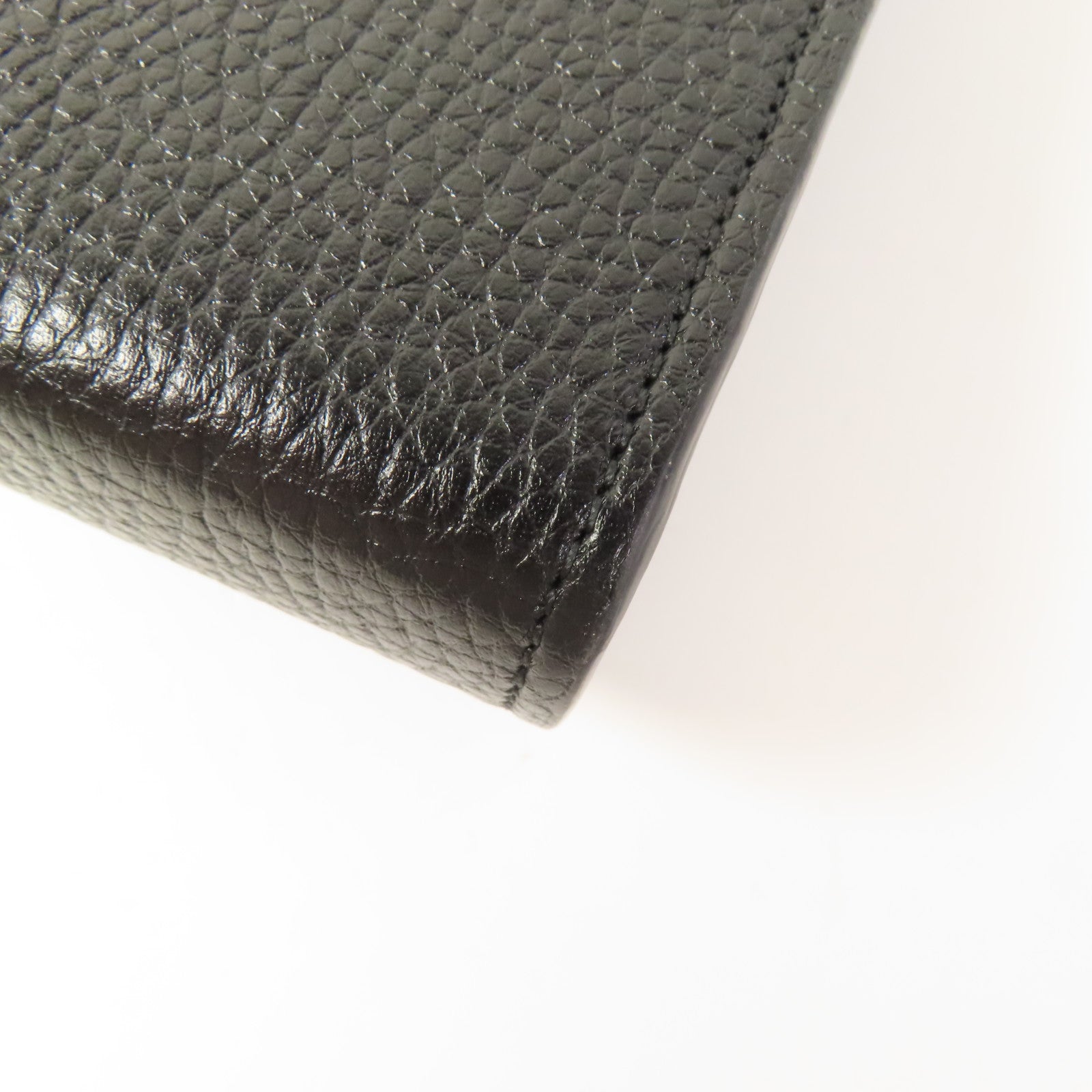 GUCCI GG GHW Chain Shoulder Bag Calfskin Leather Black