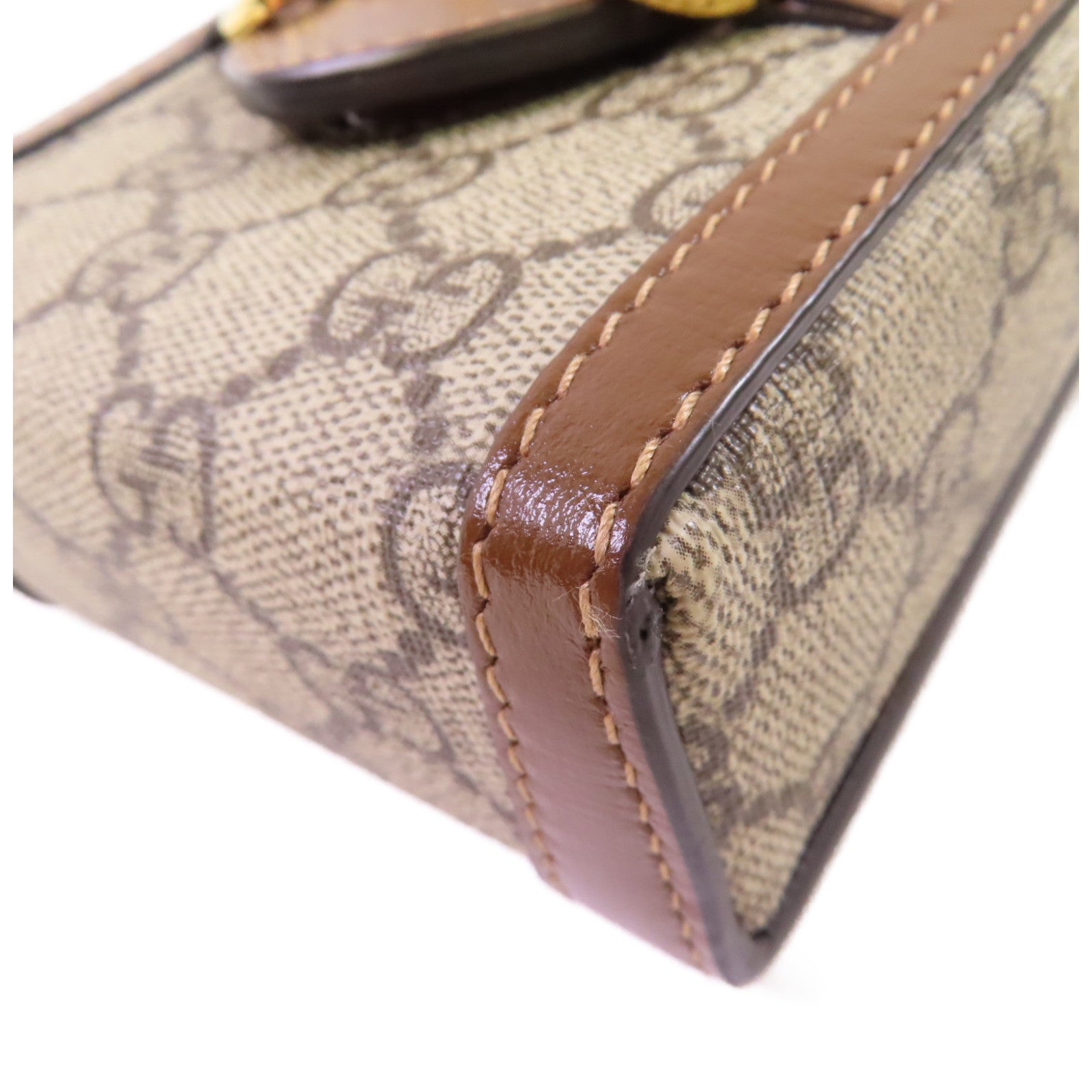 GUCCI 【激減優惠】塗層帆布Horsebit Mini Shoulder Bag金扣肩背袋啡色