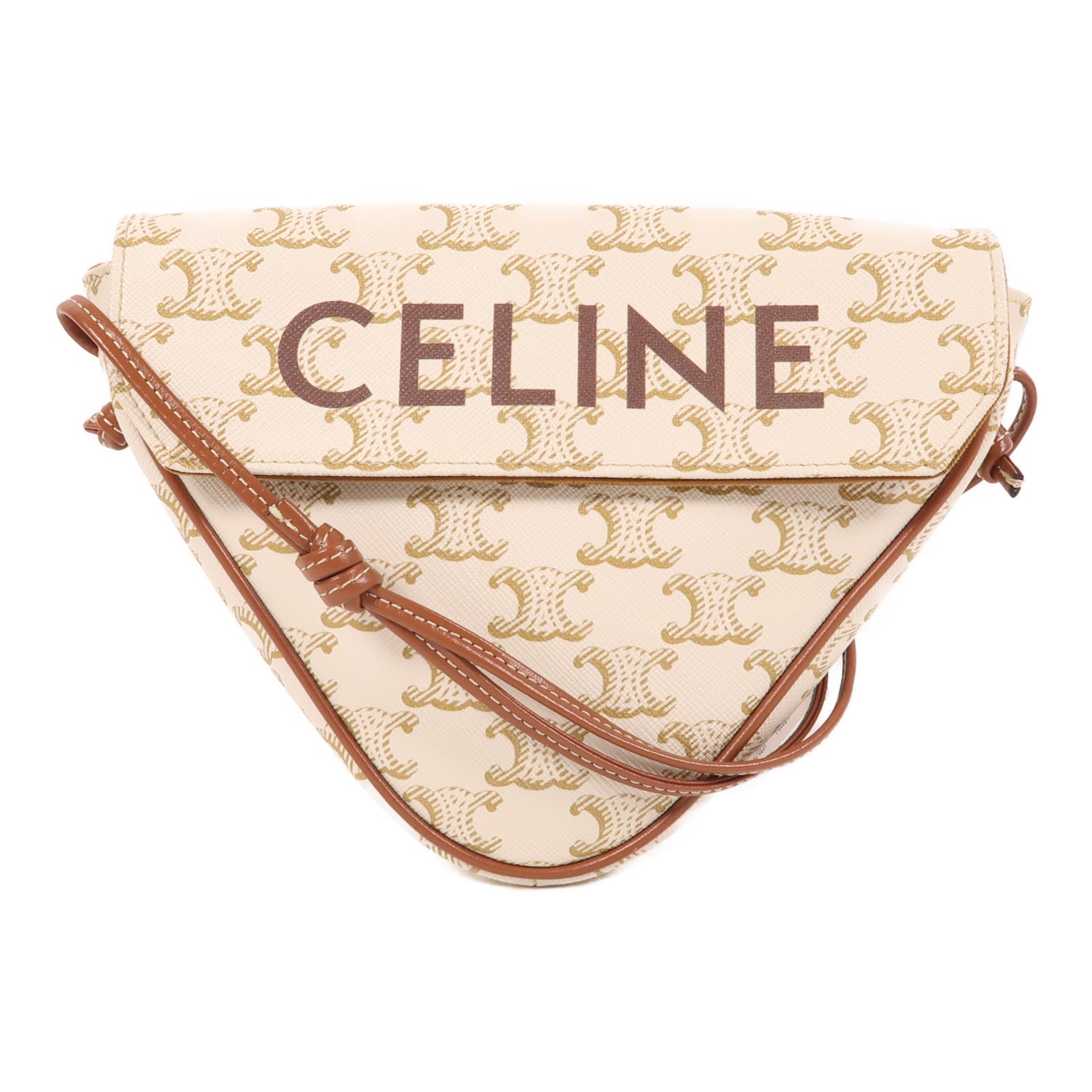 CELINE 帆布Triomphe肩背袋米色