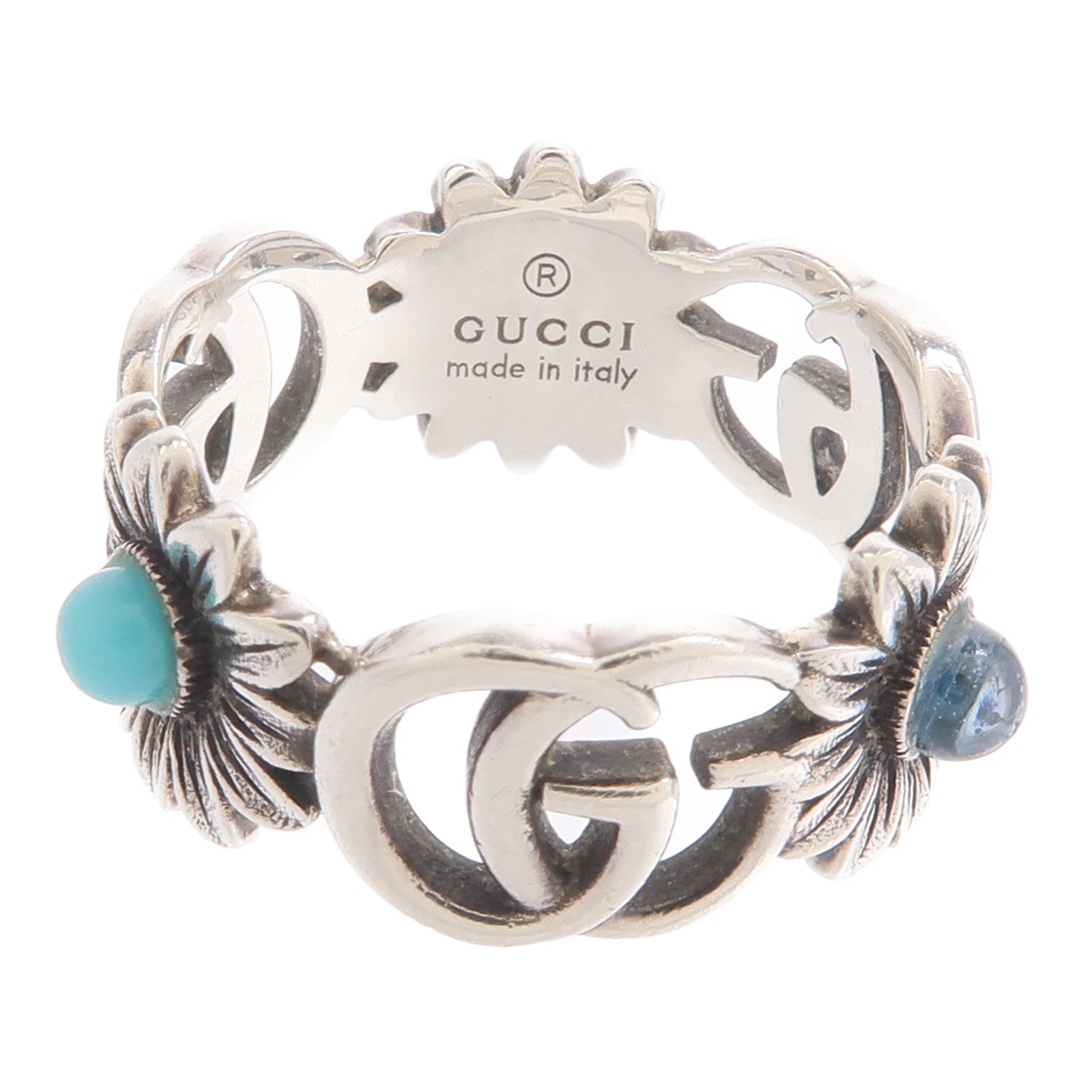 GUCCI 925純銀GG Marmont Mother of Pearl Ring戒指