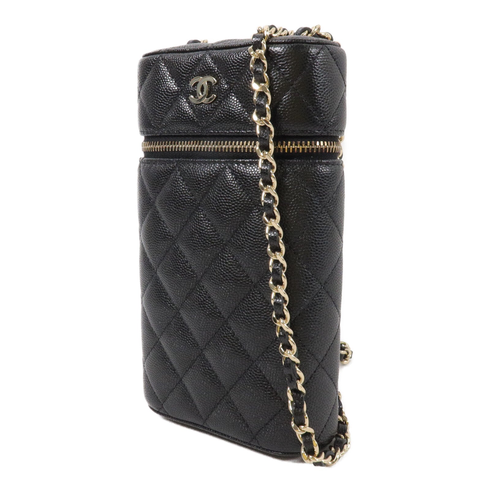 CHANEL 牛皮皮革Phone Bag鏈帶肩背袋