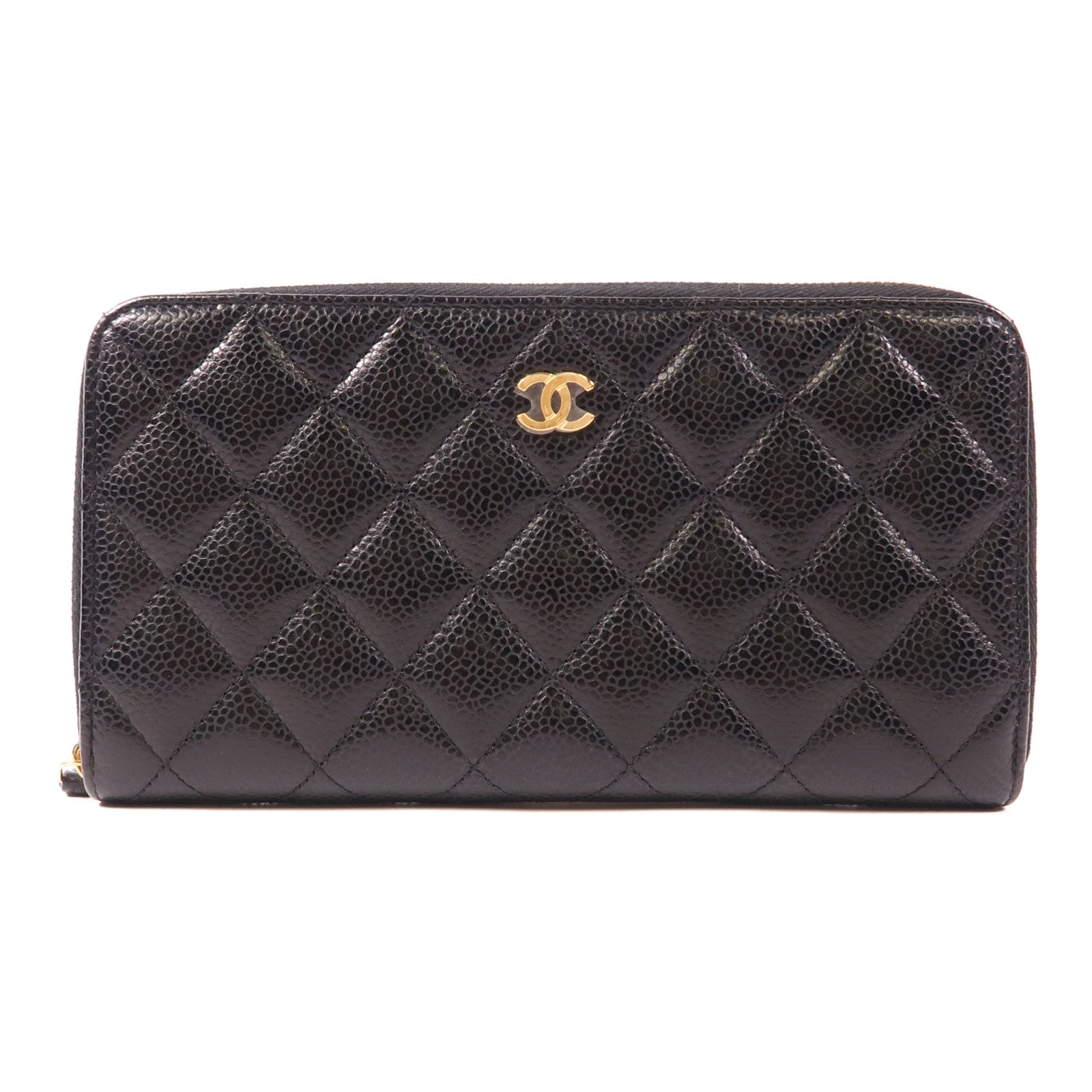 CHANEL 牛皮皮革Long Wallet金扣長錢包