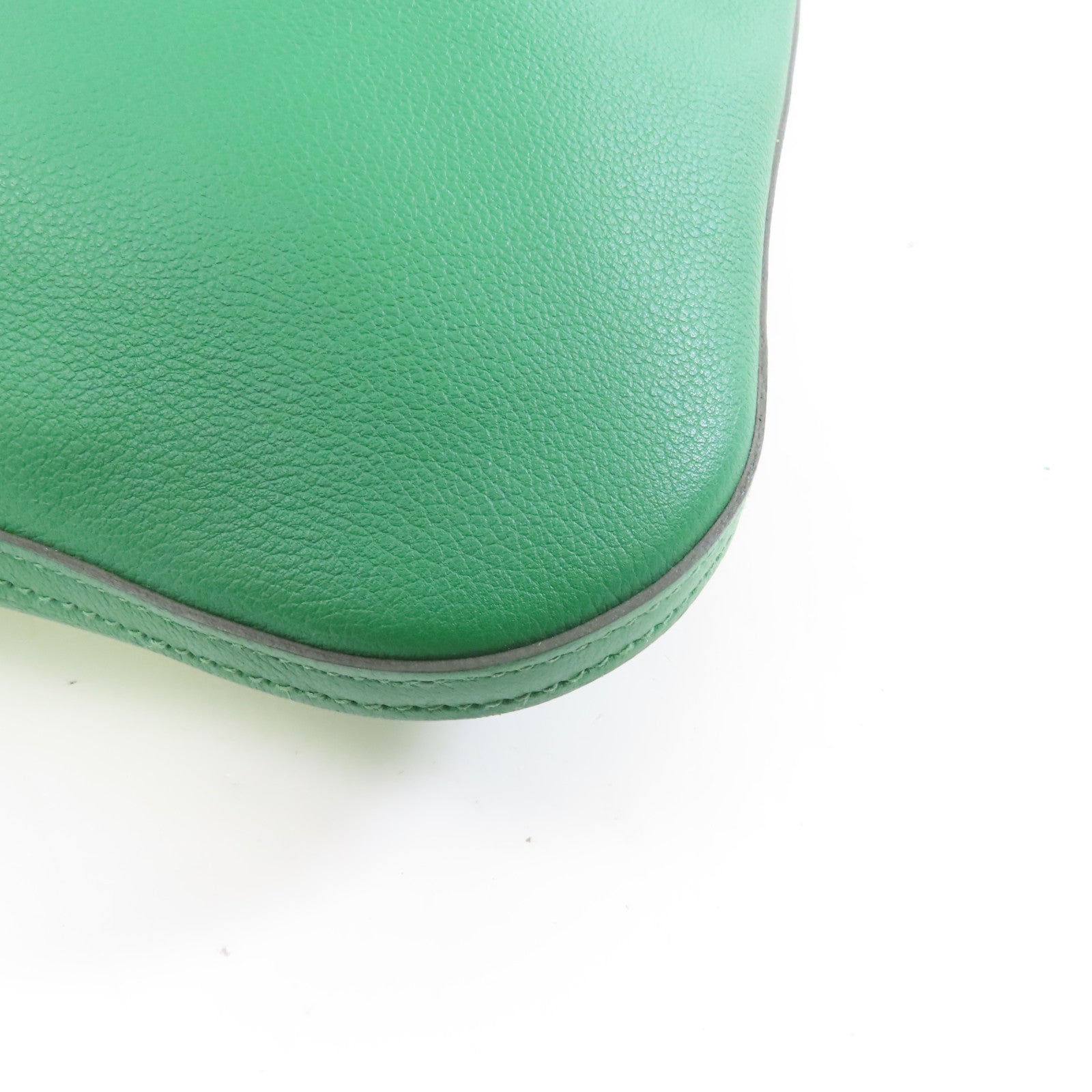 HERMES Evercolor皮革Bridado Backpack銀扣背包Vert Vertigo綠色