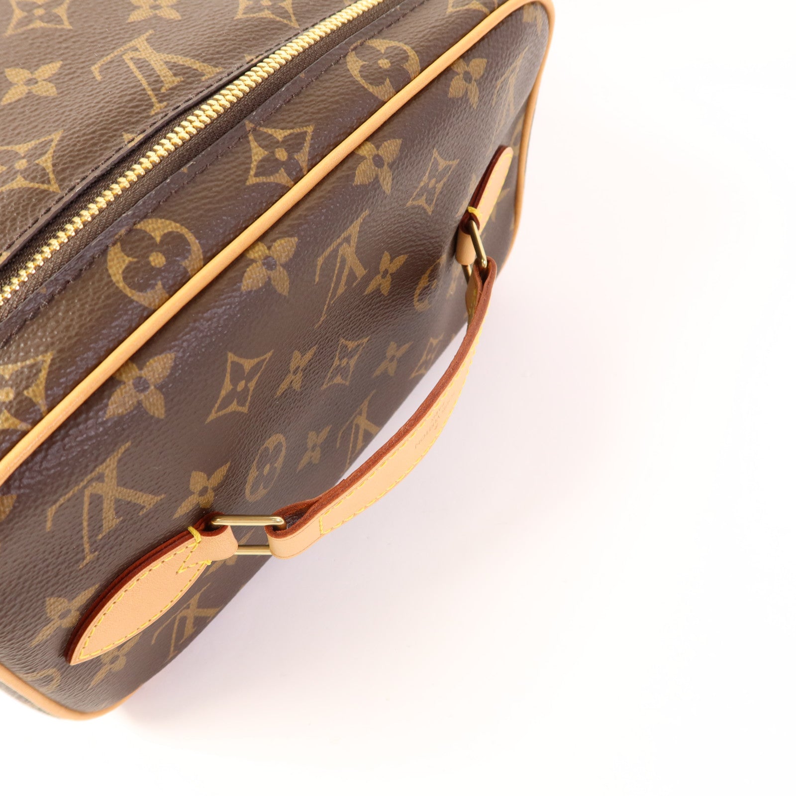 LOUIS VUITTON Monogram Nice BB金扣手挽袋棕色