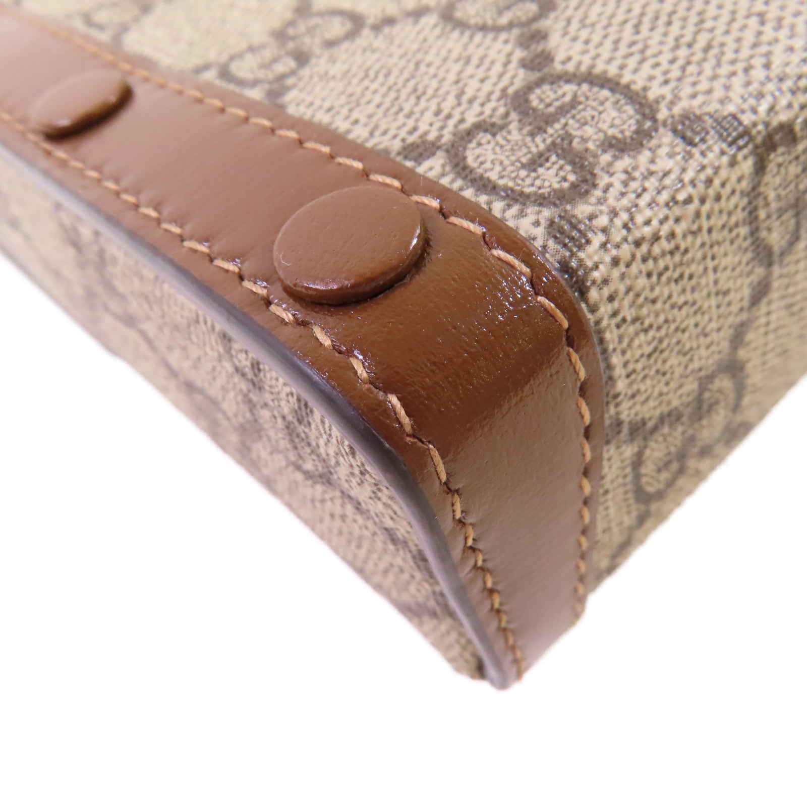 GUCCI 【激減優惠】塗層帆布Horsebit Mini Shoulder Bag金扣肩背袋啡色