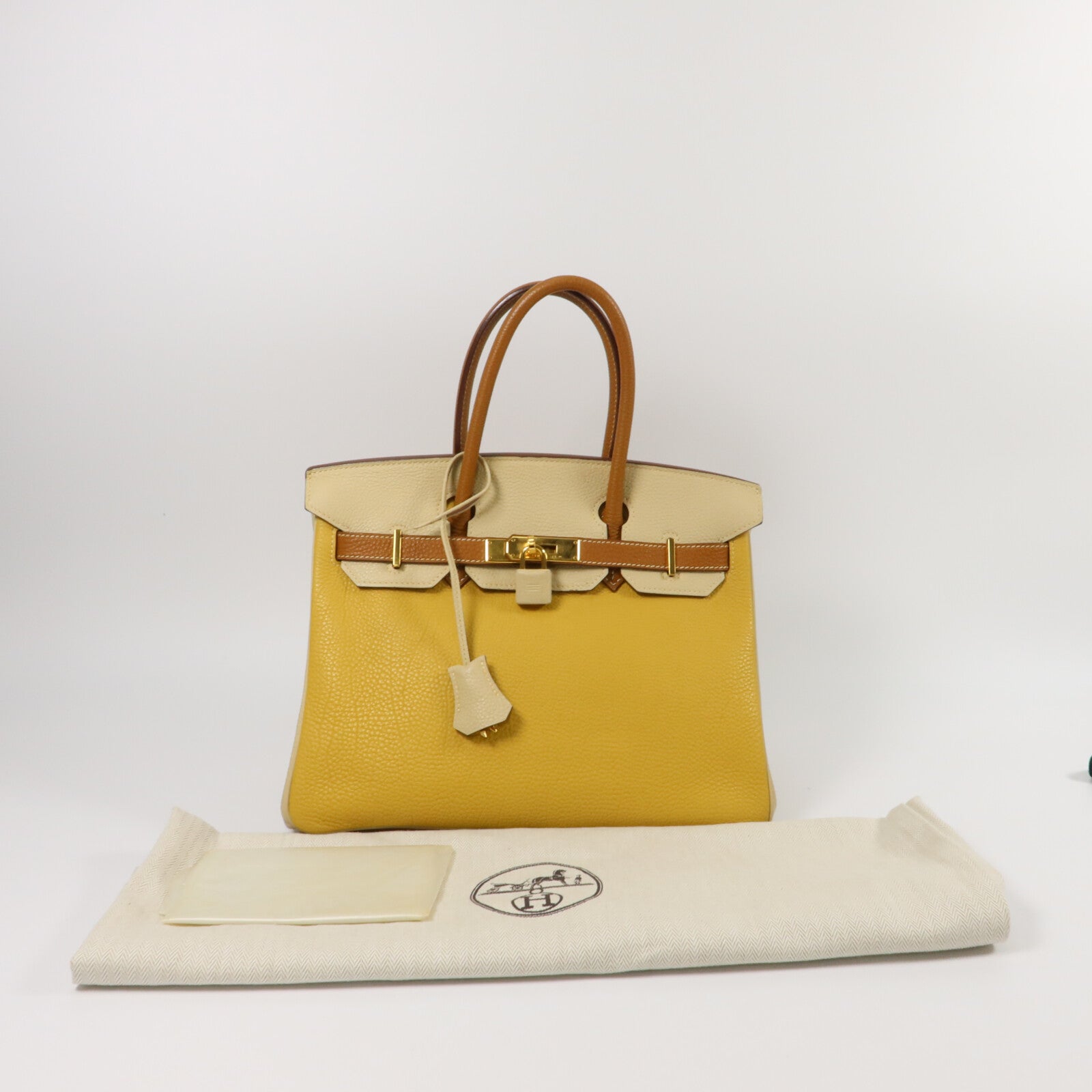 HERMES Togo皮革Birkin 30手挽袋Three Tones