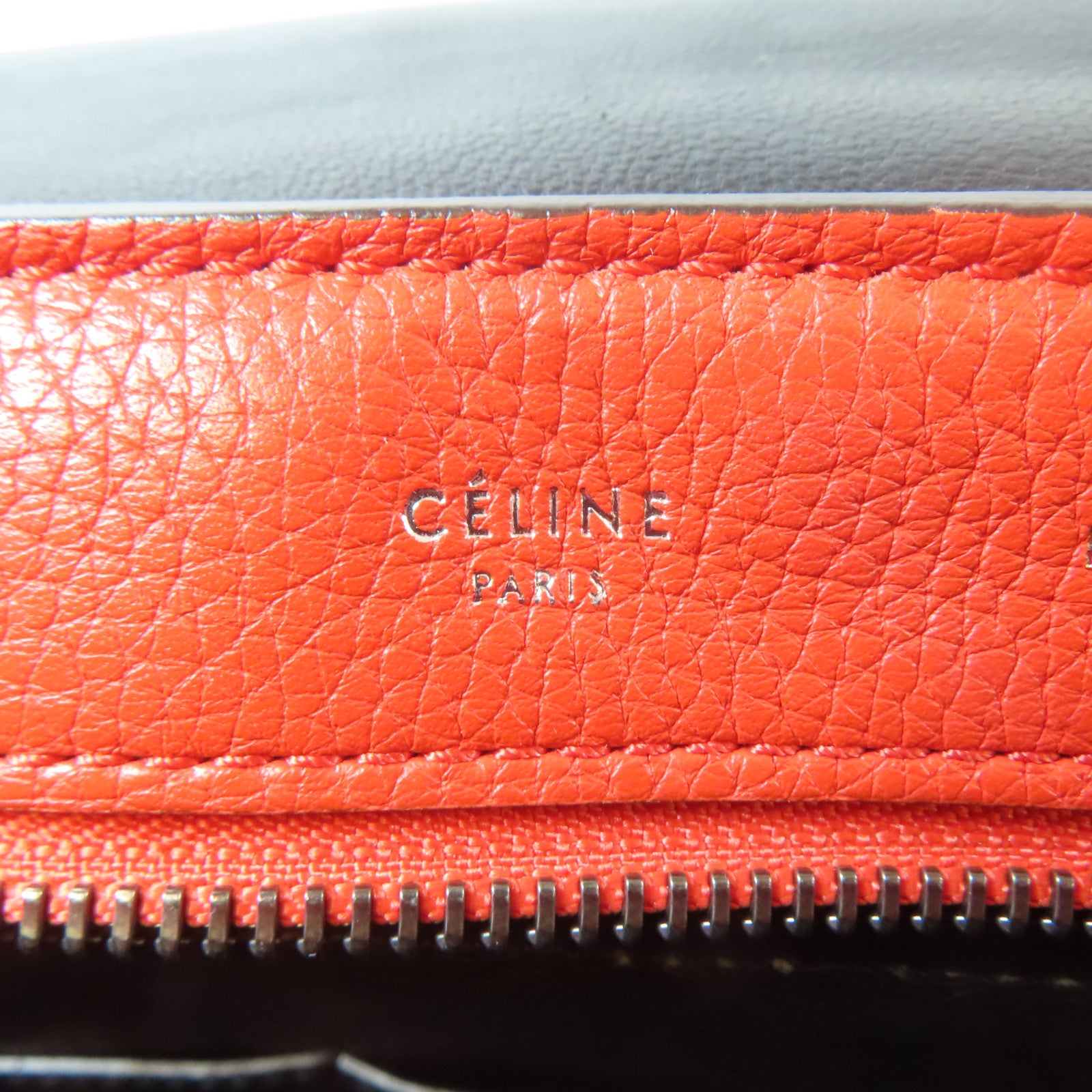CELINE 【激減優惠】牛皮皮革/絨布Trapeze Tote Bag銀扣手挽肩背兩用袋紅色