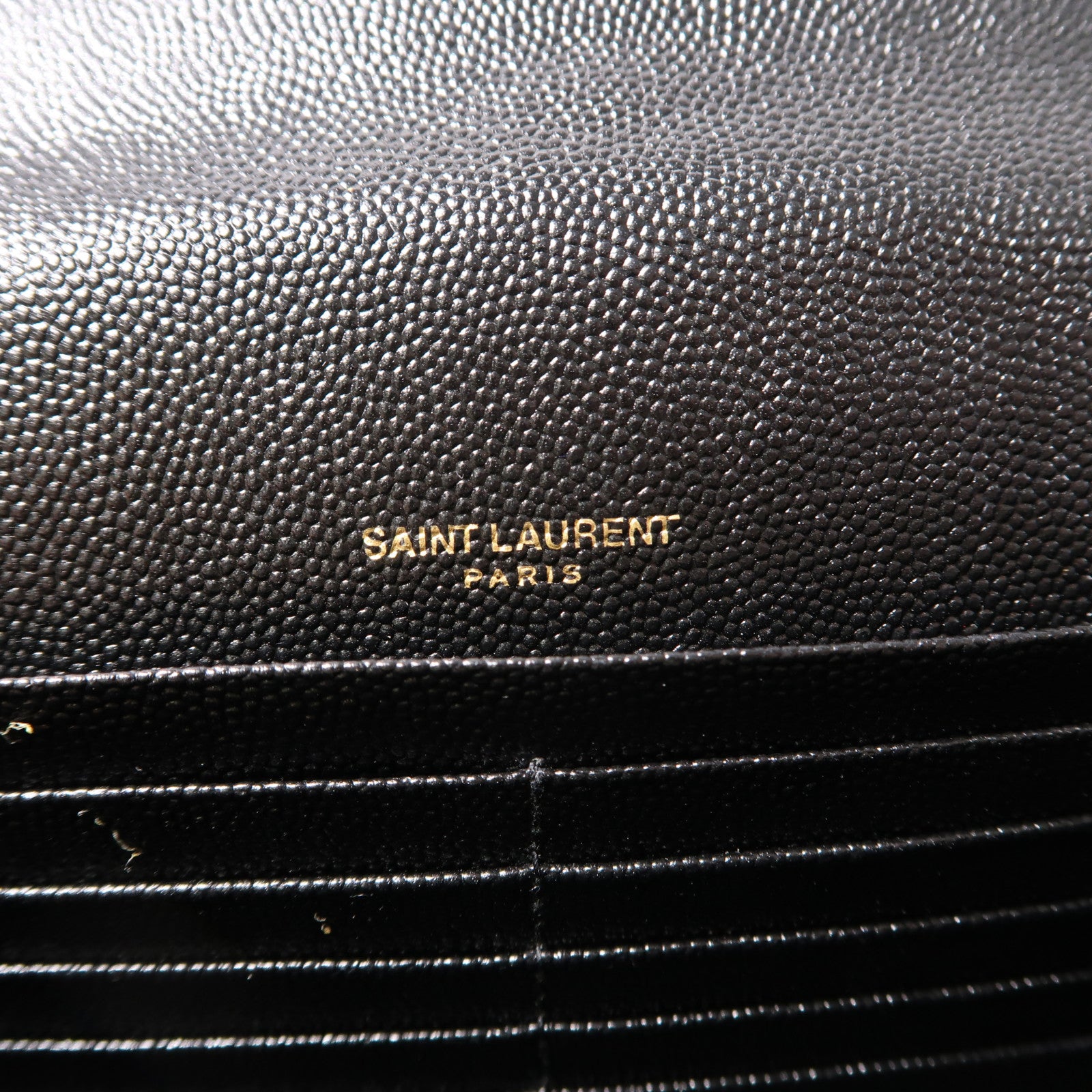 SAINT LAURENT 牛皮皮革Vicky金扣鏈帶肩背袋黑色
