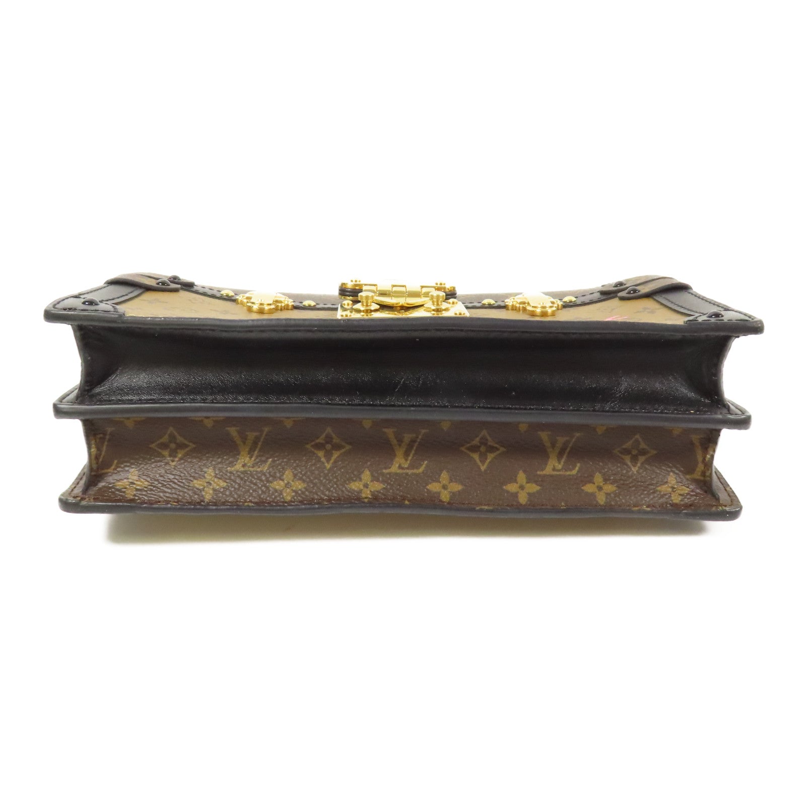 LOUIS VUITTON LV GHW Trunk Clutch Shoulder Bag M43596 Monogram Reverse Brown