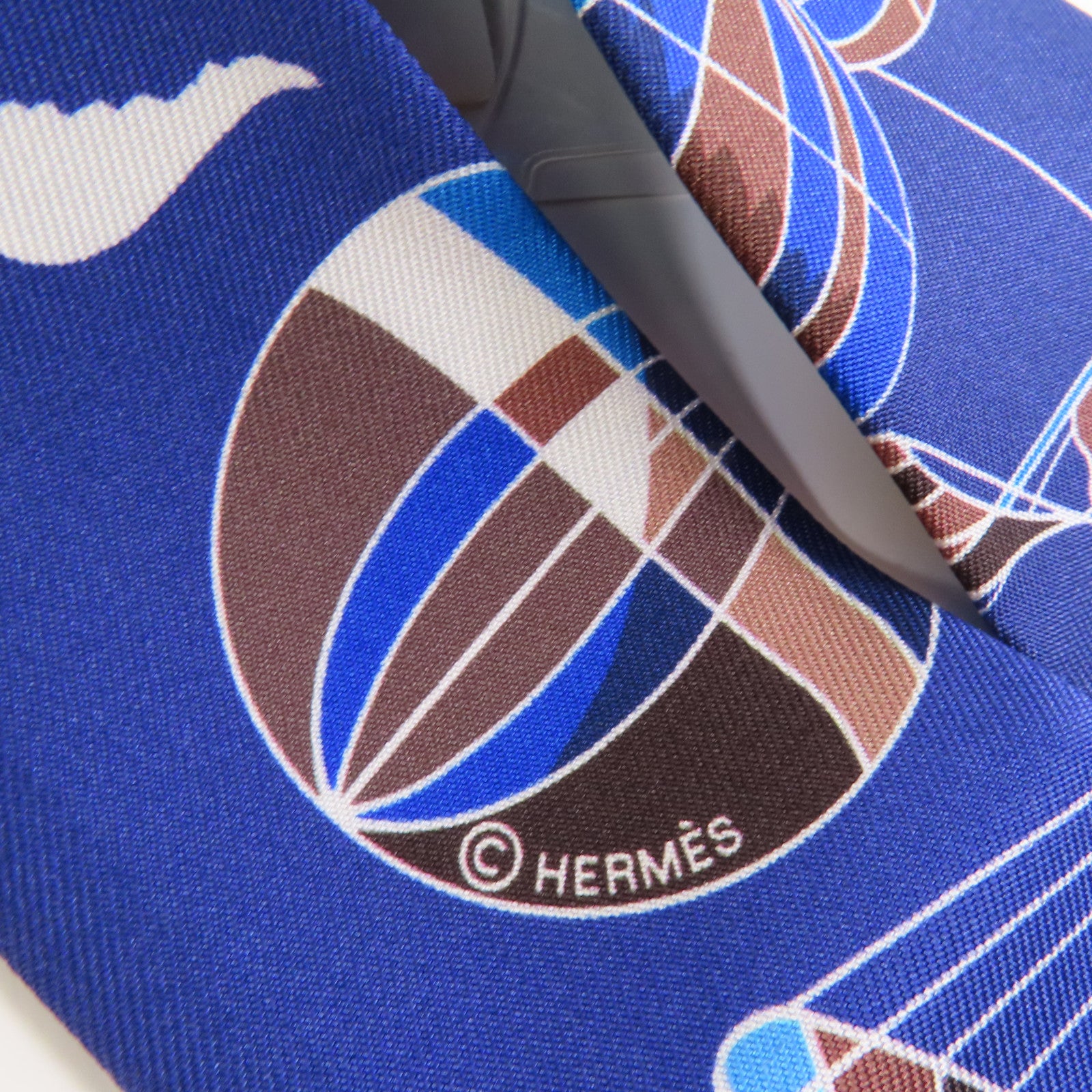 HERMES Twilly Scarf Scarves Silk Blue Purple