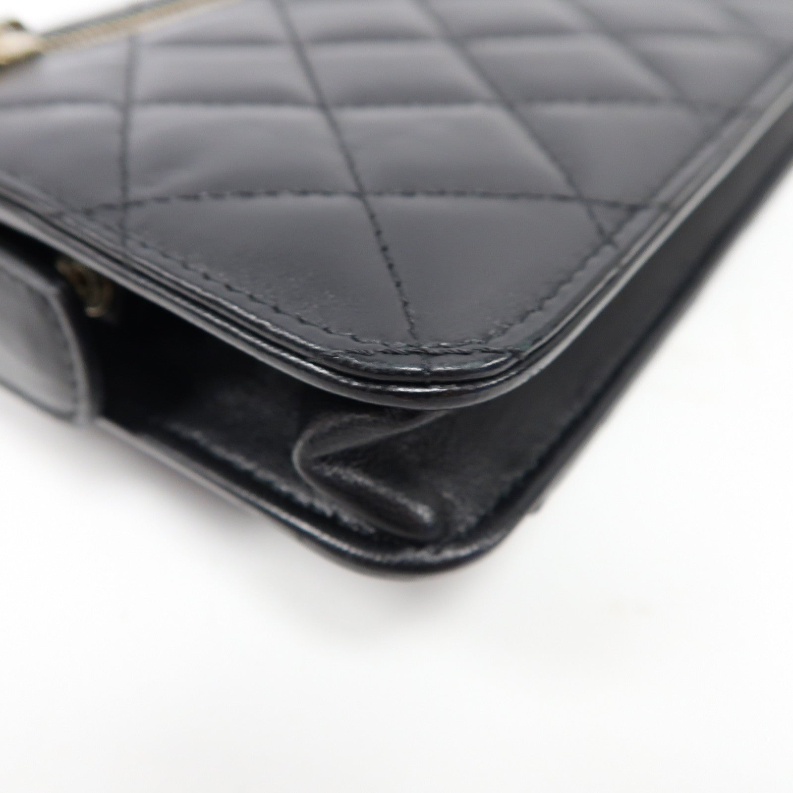 CHANEL 菱格羊皮皮革Waist Bag金扣腰包黑色
