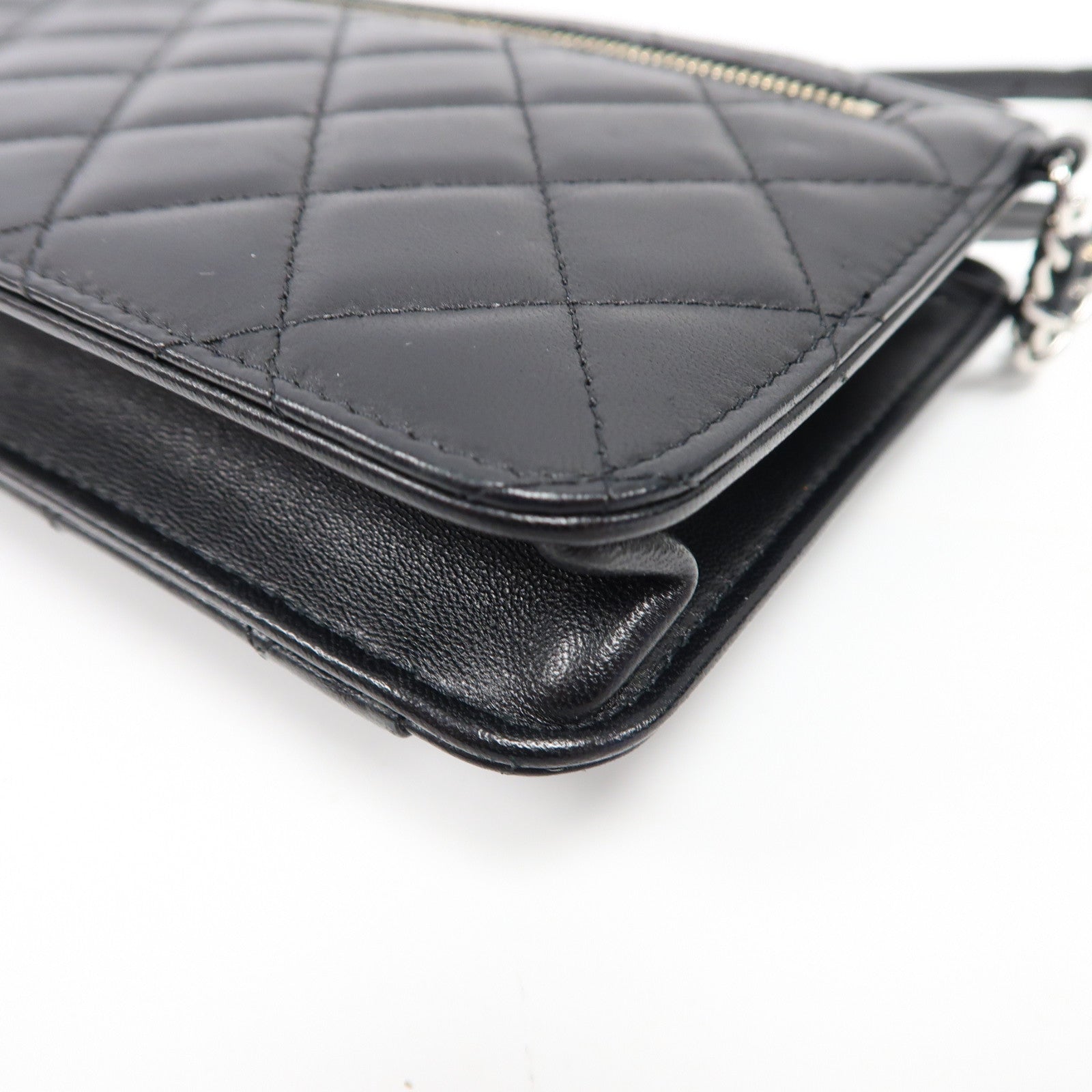 CHANEL 菱格羊皮皮革Waist Bag金扣腰包黑色