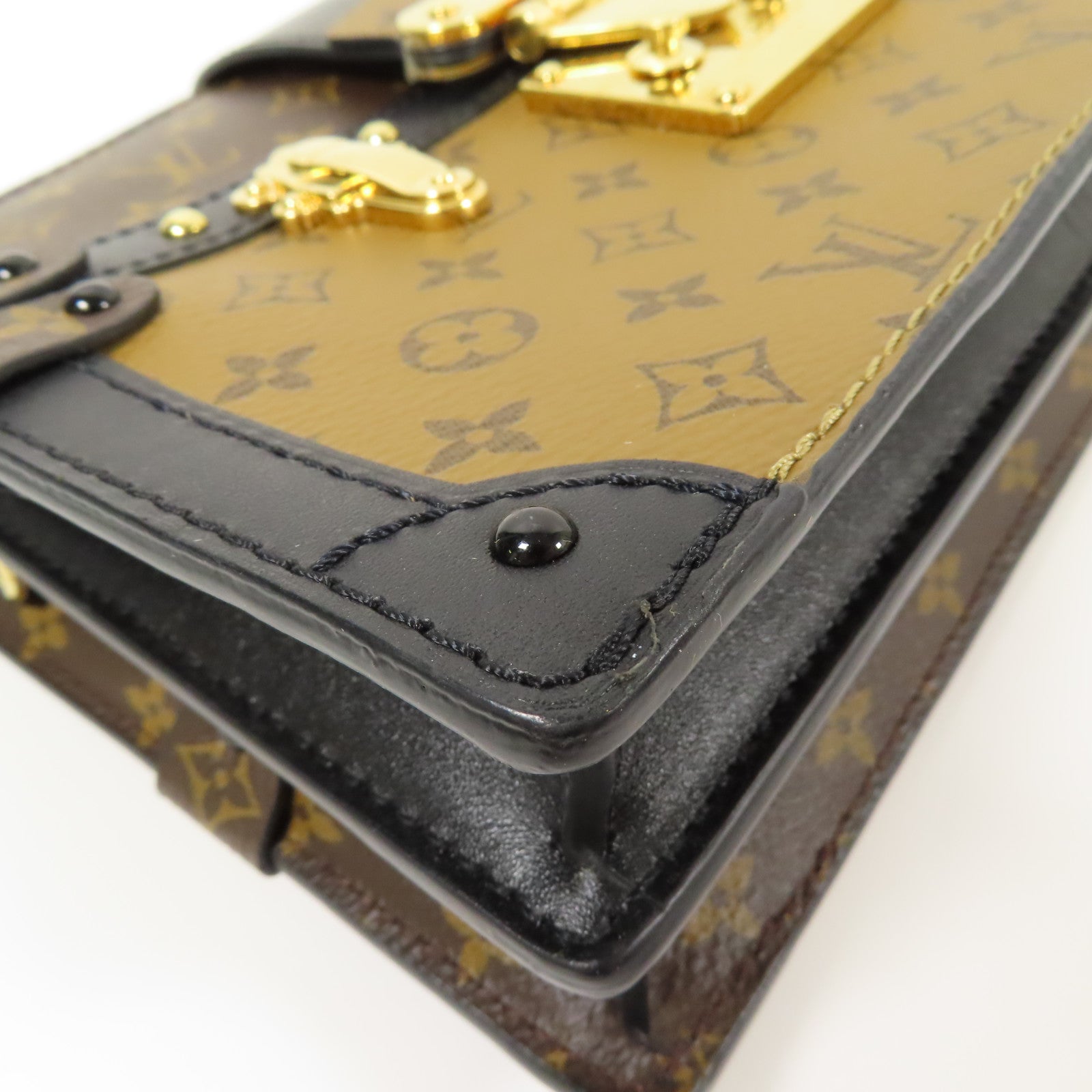 LOUIS VUITTON LV GHW Trunk Clutch Shoulder Bag M43596 Monogram Reverse Brown