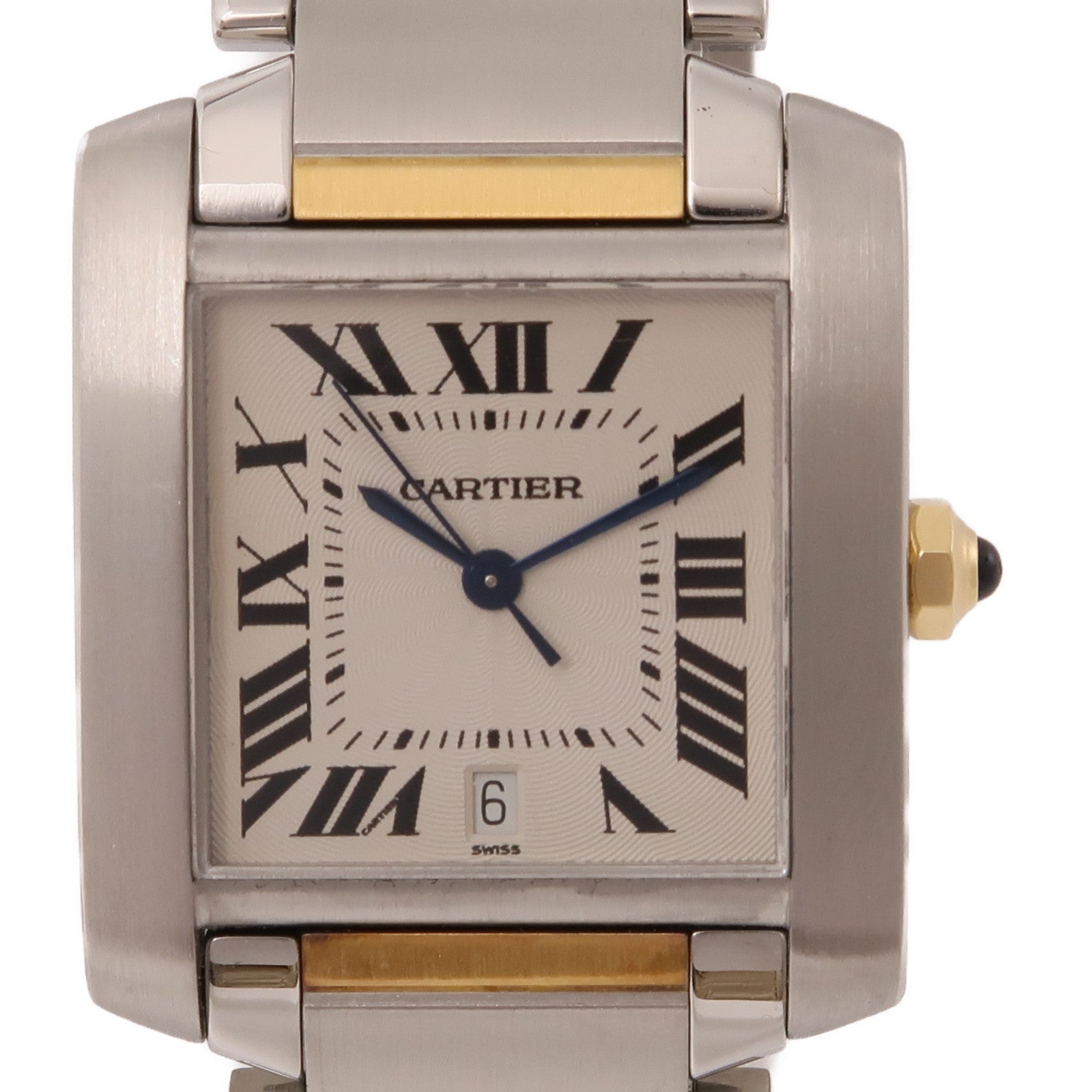 CARTIER Tank Francaise LM 18K黃金/不鏽鋼手錶自動機芯米色