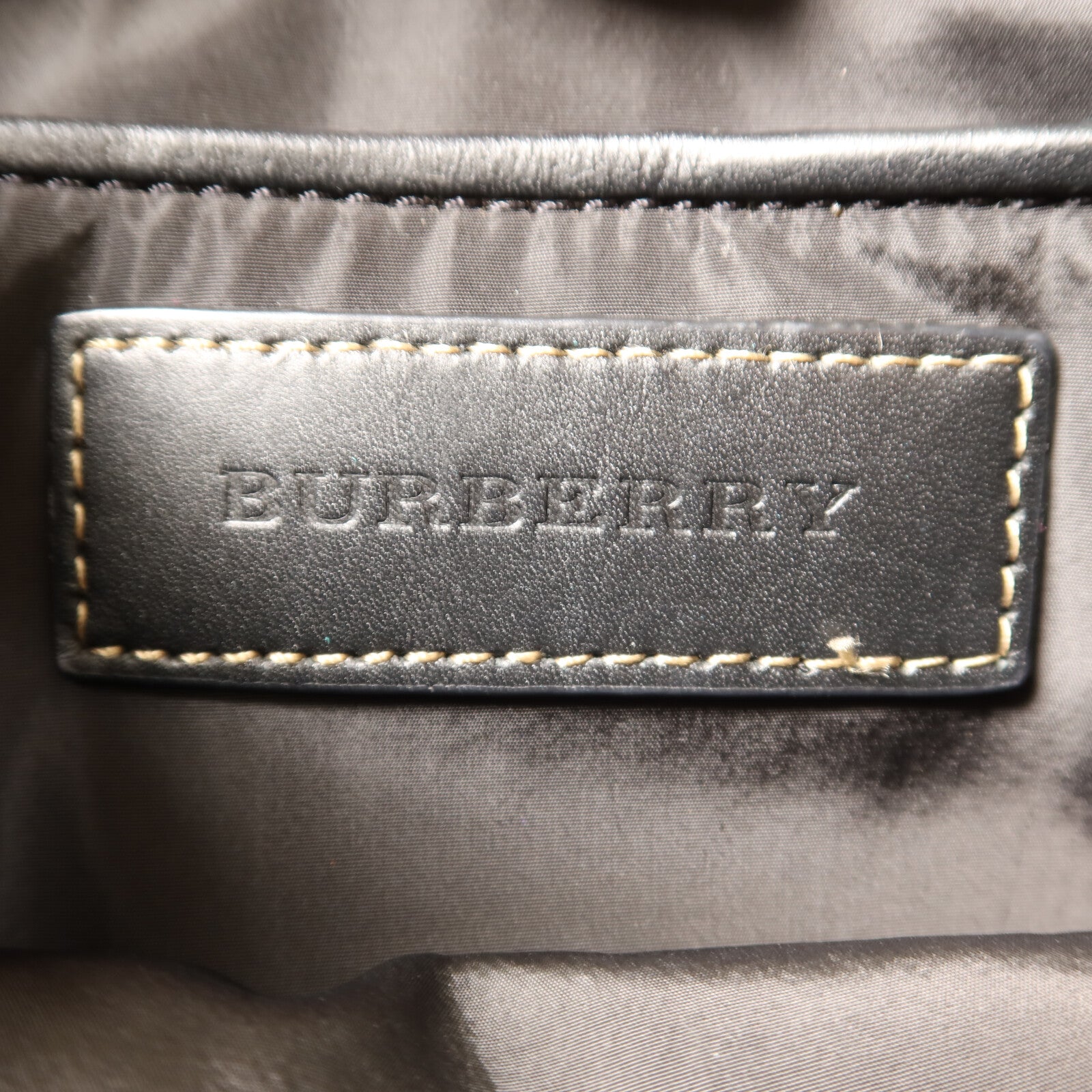 BURBERRY 棉質/尼龍Rucksack銀扣鏈帶背包