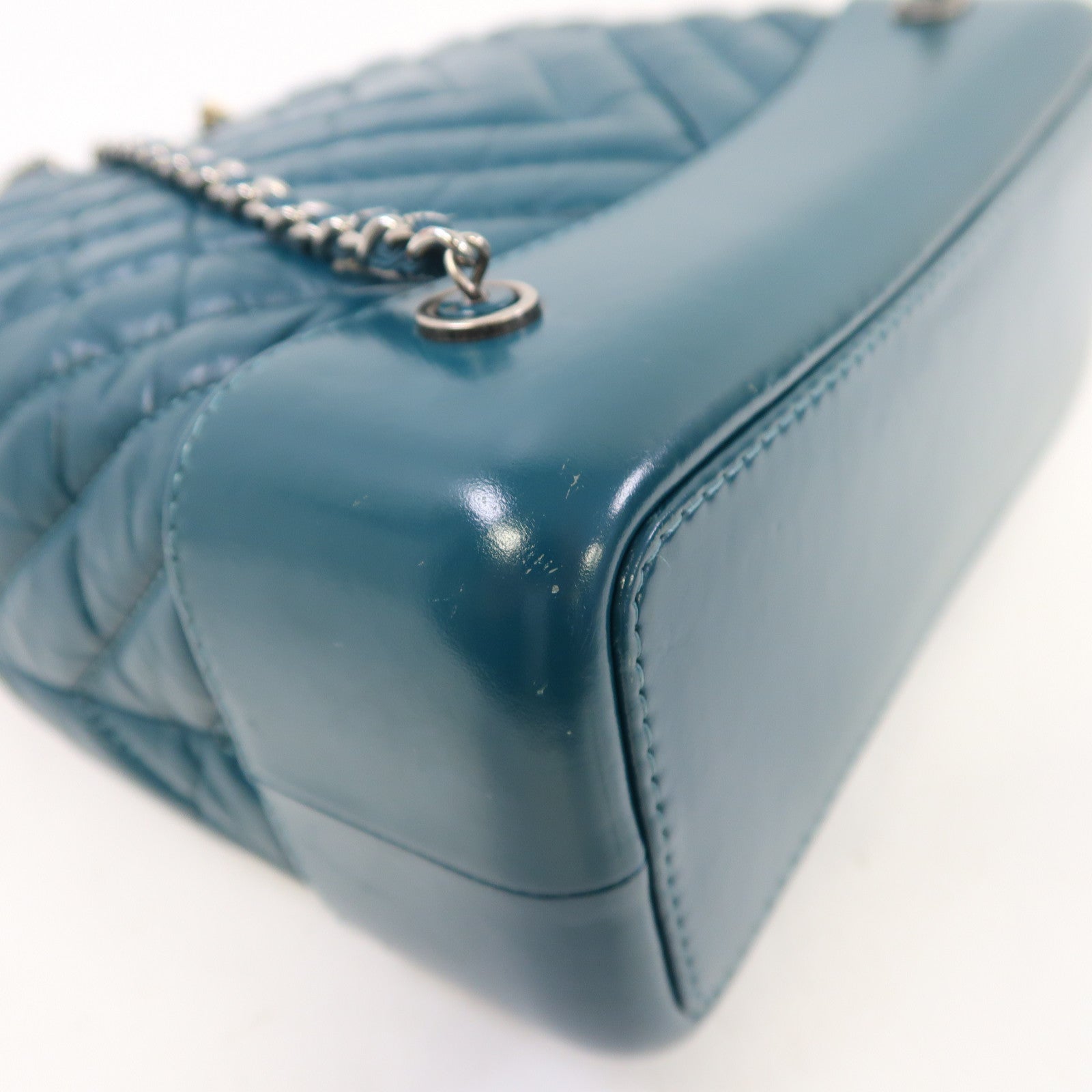 CHANEL 【激減優惠】斜紋羊皮皮革Gabrielle Backpack金/銀扣背包綠色