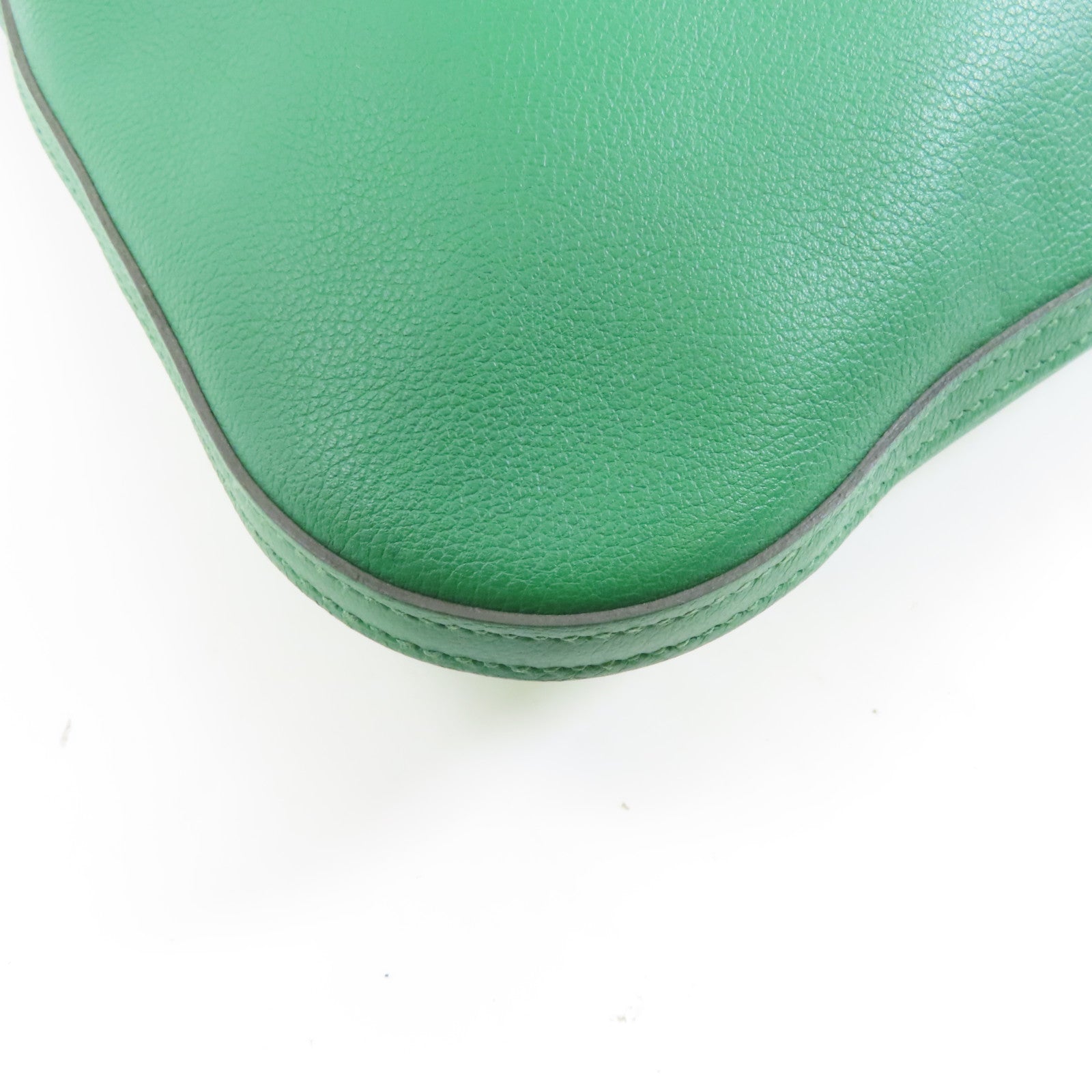 HERMES Evercolor皮革Bridado Backpack銀扣背包Vert Vertigo綠色