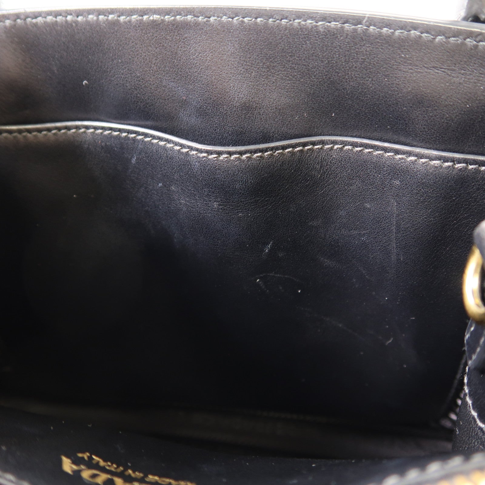 PRADA 牛皮皮革2 Way Shoulder Bag金扣手挽肩背兩用袋黑色