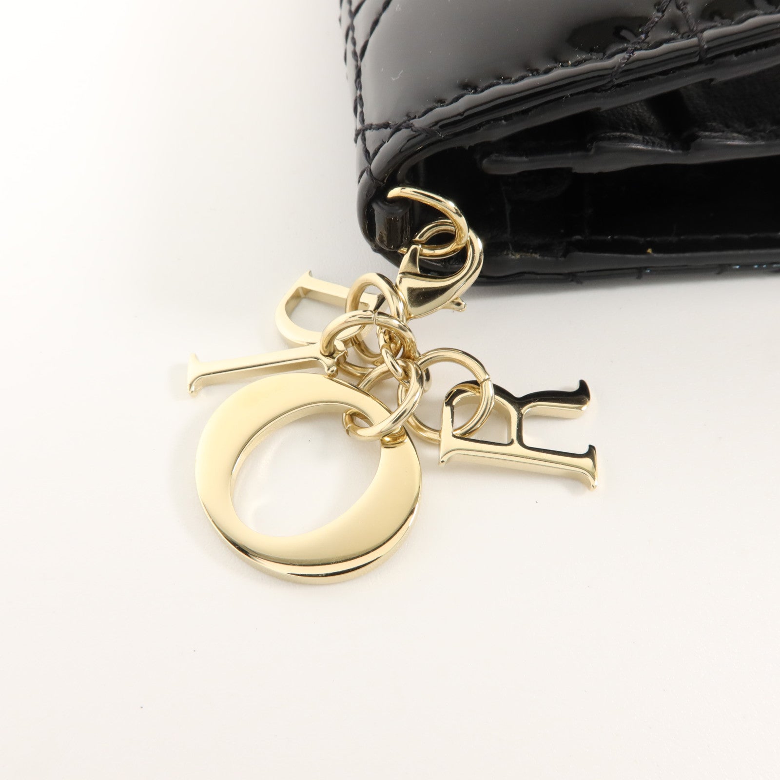 Dior 漆皮皮革Lady Dior Compact Wallet金扣錢包