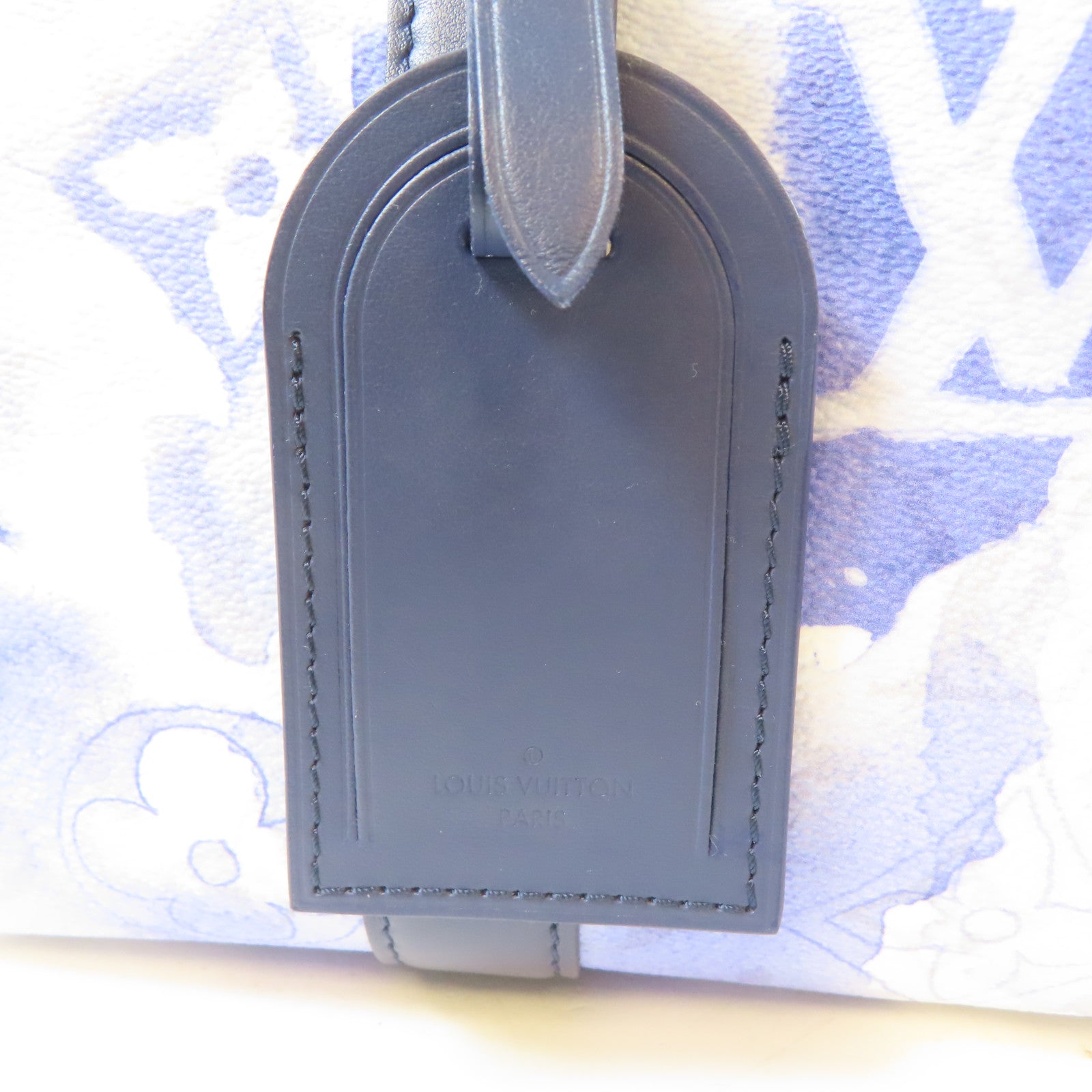 LOUIS VUITTON Monogram Watercolor City Keepall銀扣肩背袋藍色/白色