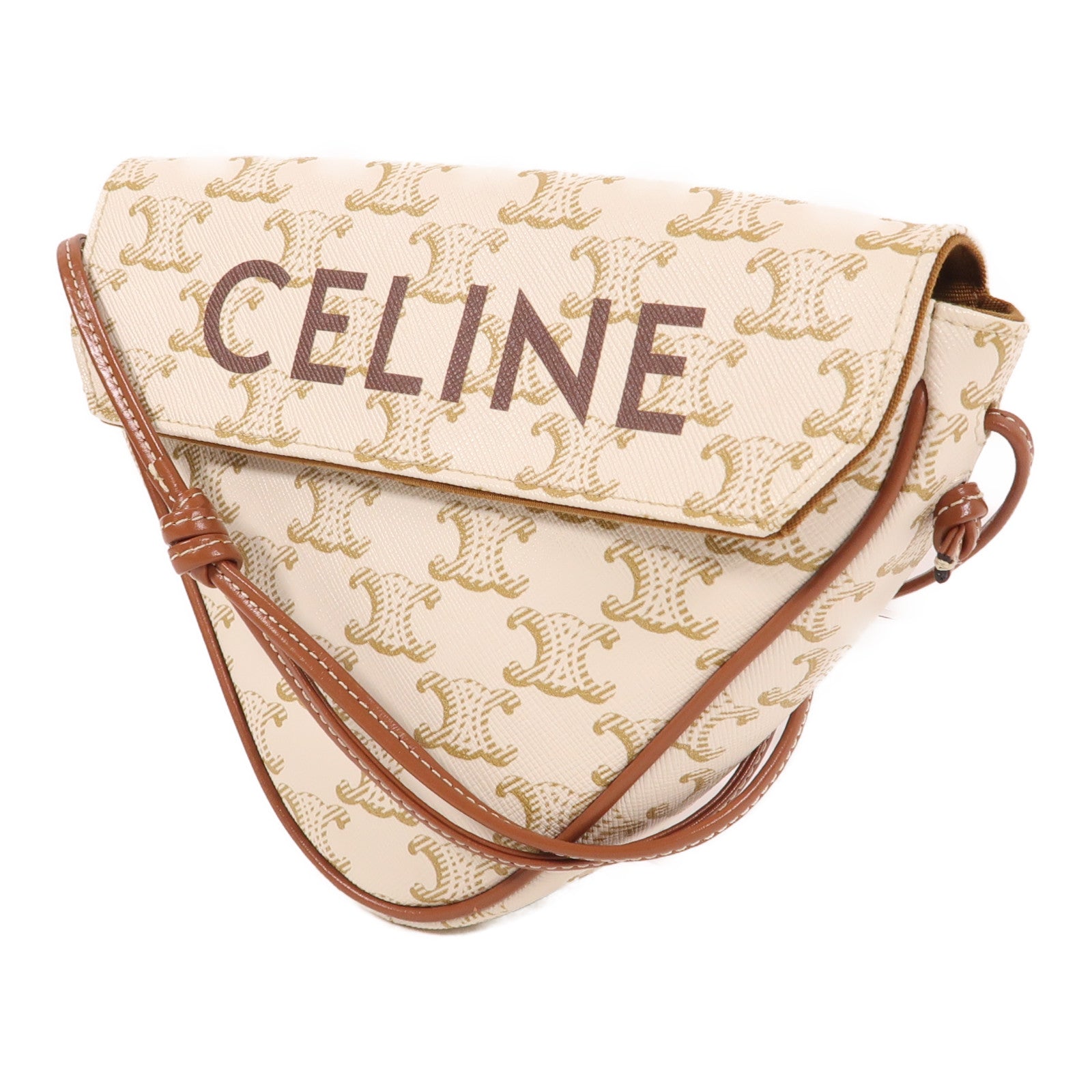 CELINE 帆布Triomphe肩背袋米色