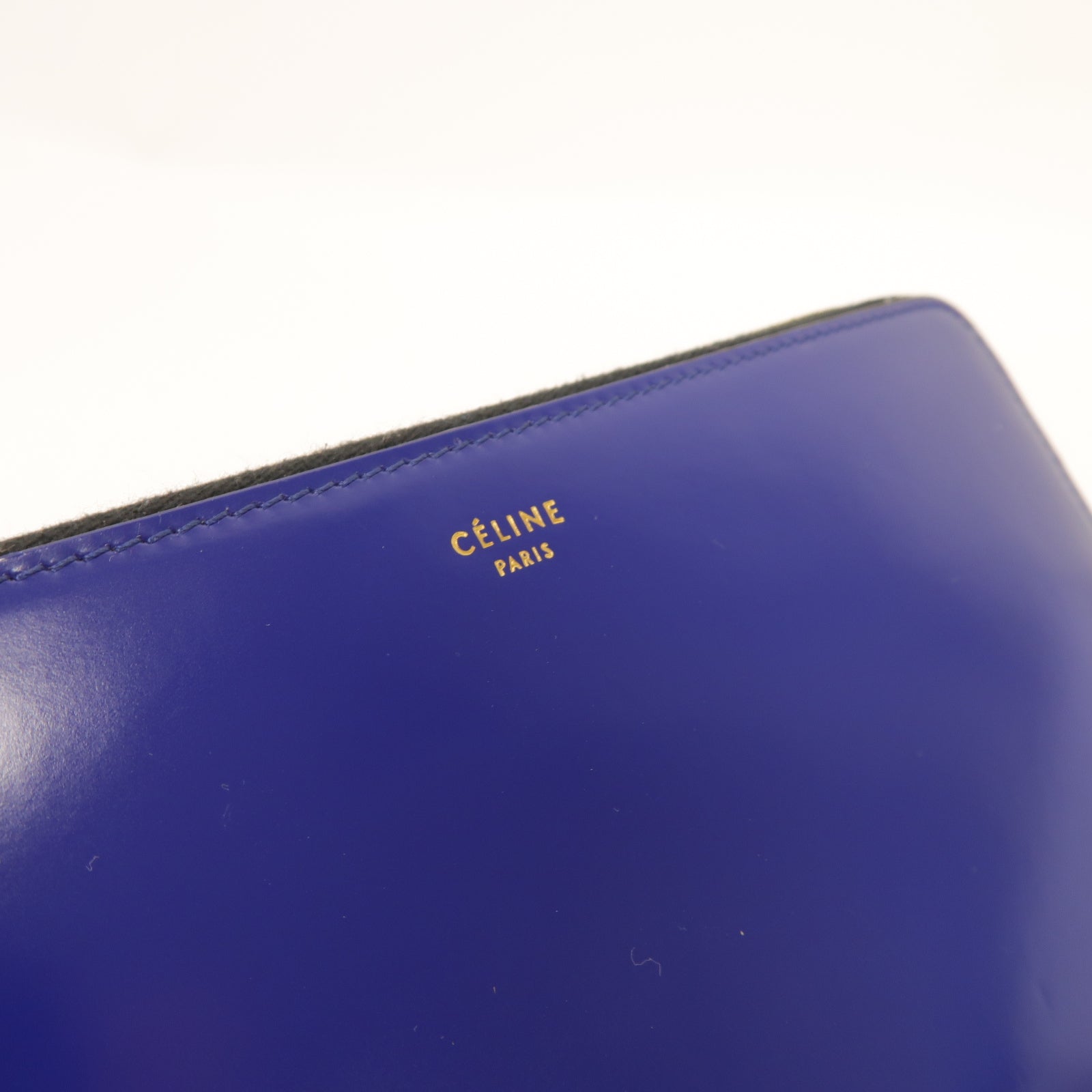 CELINE 【清倉大減價】牛皮皮革Zipper Long Wallet金扣長錢包藍色