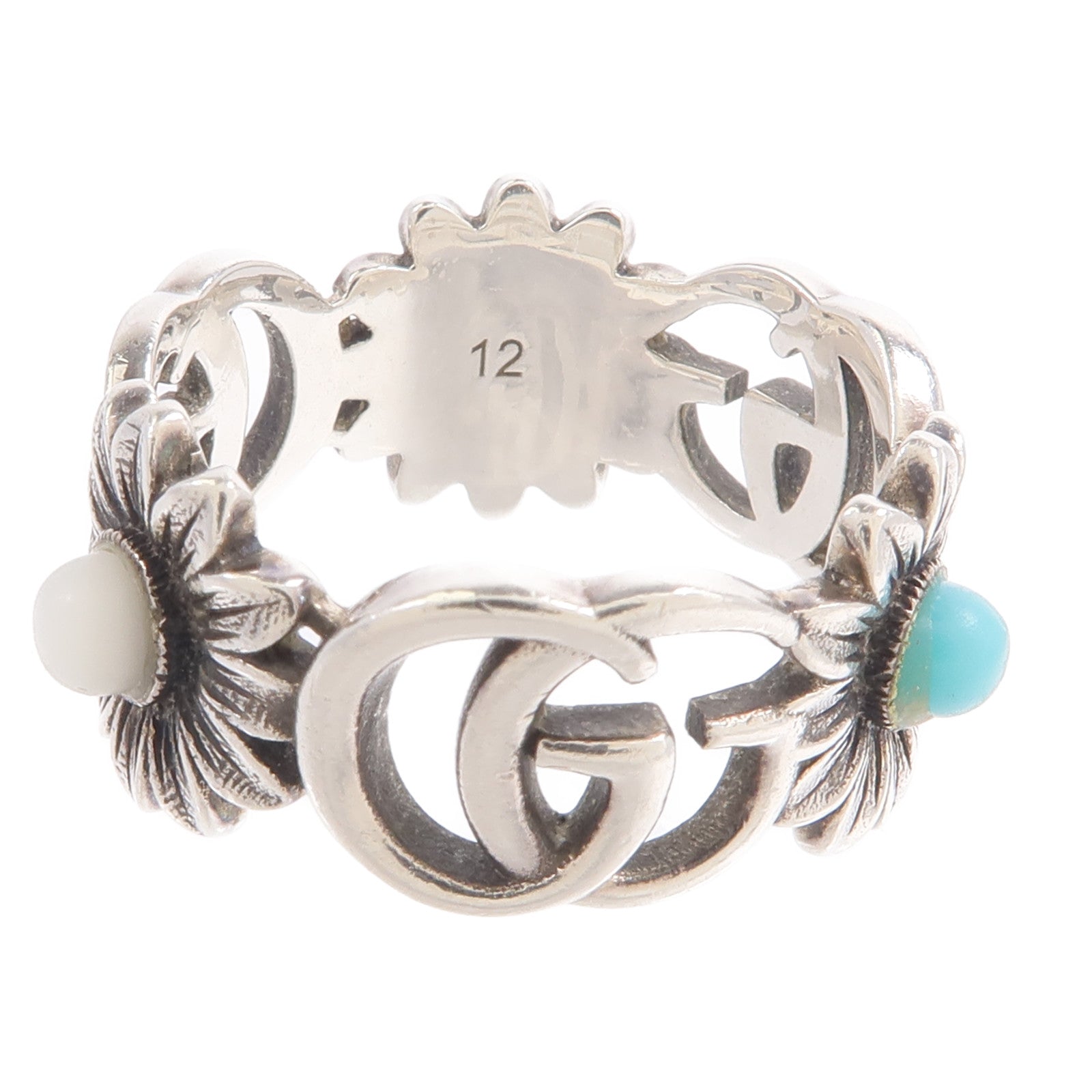 GUCCI 925純銀GG Marmont Mother of Pearl Ring戒指