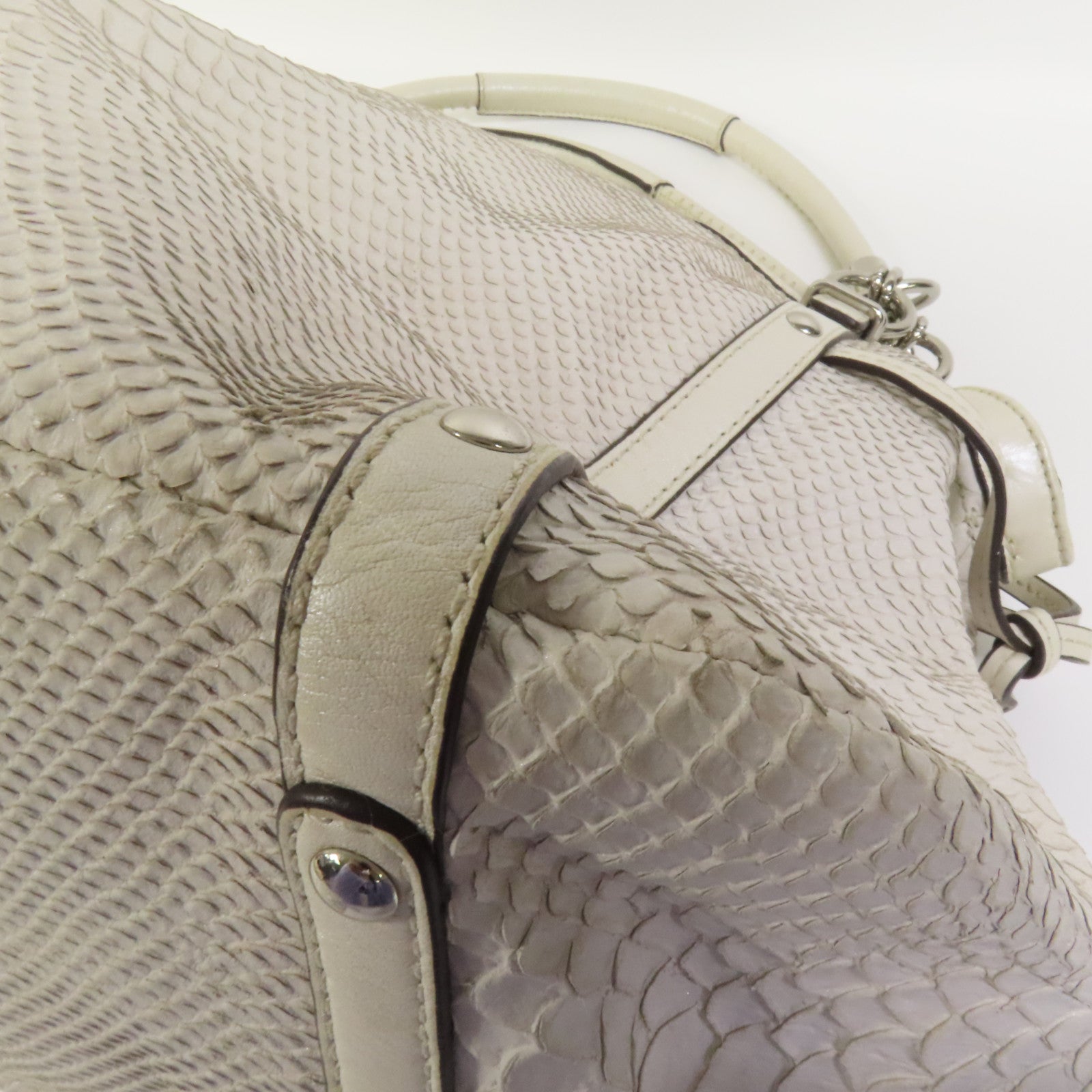 COACH 牛皮皮革2way Shoulder Bag銀扣手挽肩背兩用袋