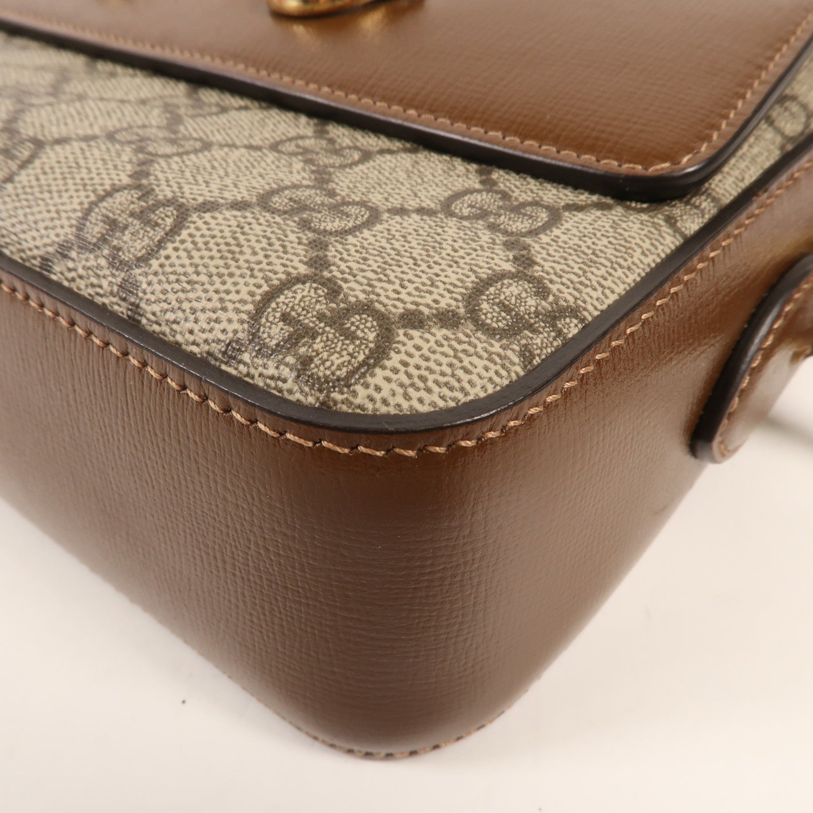 GUCCI 塗層帆布Horsebit 1955金扣肩背袋