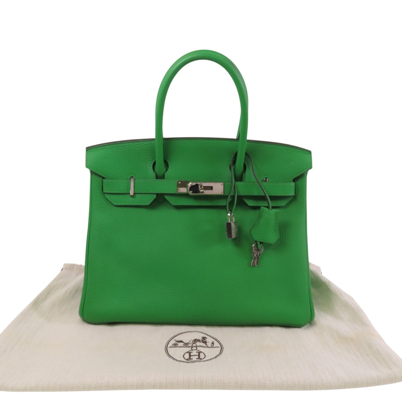 HERMES Clemence皮革Birkin 30銀扣手挽袋