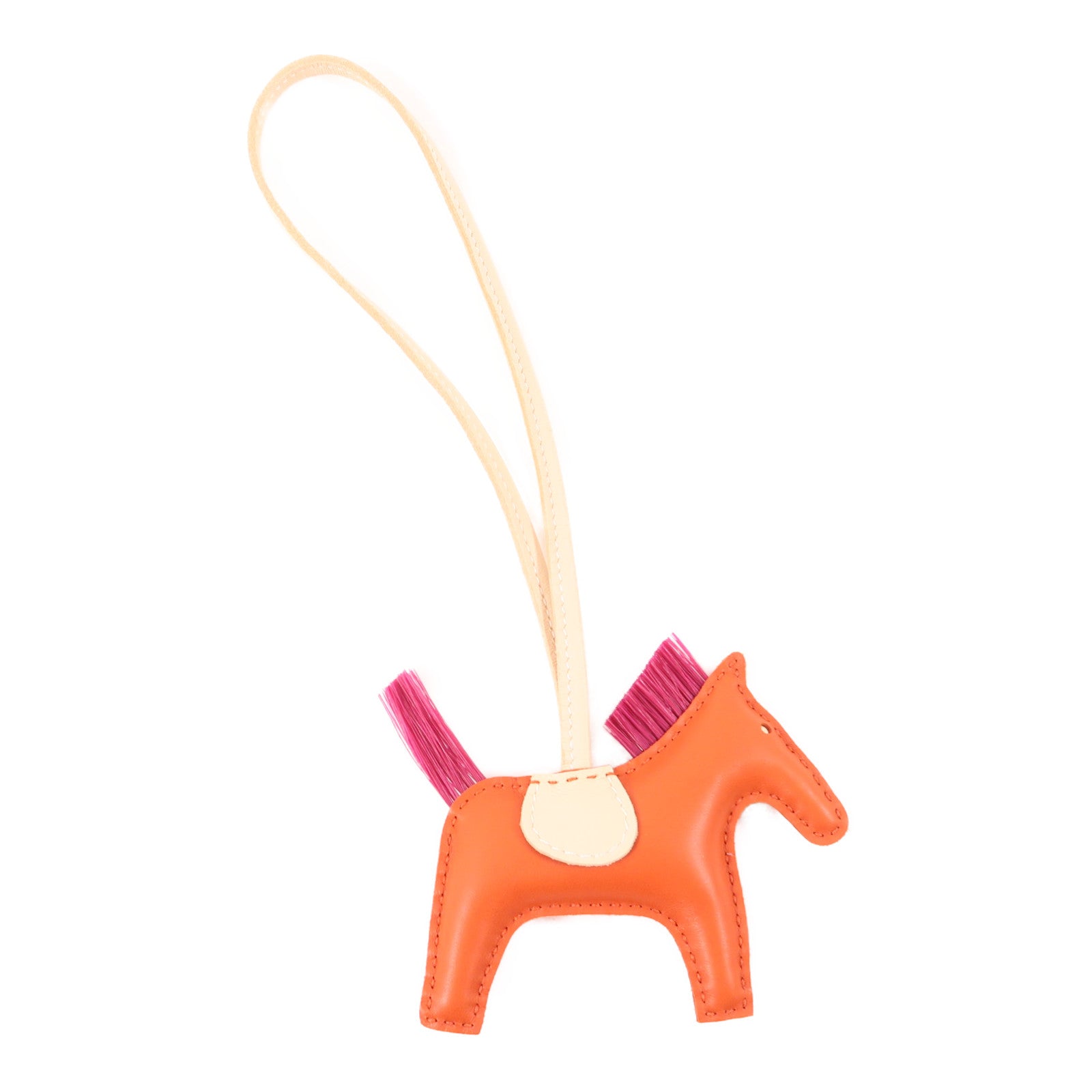 HERMES Agneau Milo皮革Redeo PM掛飾Orange Poppy