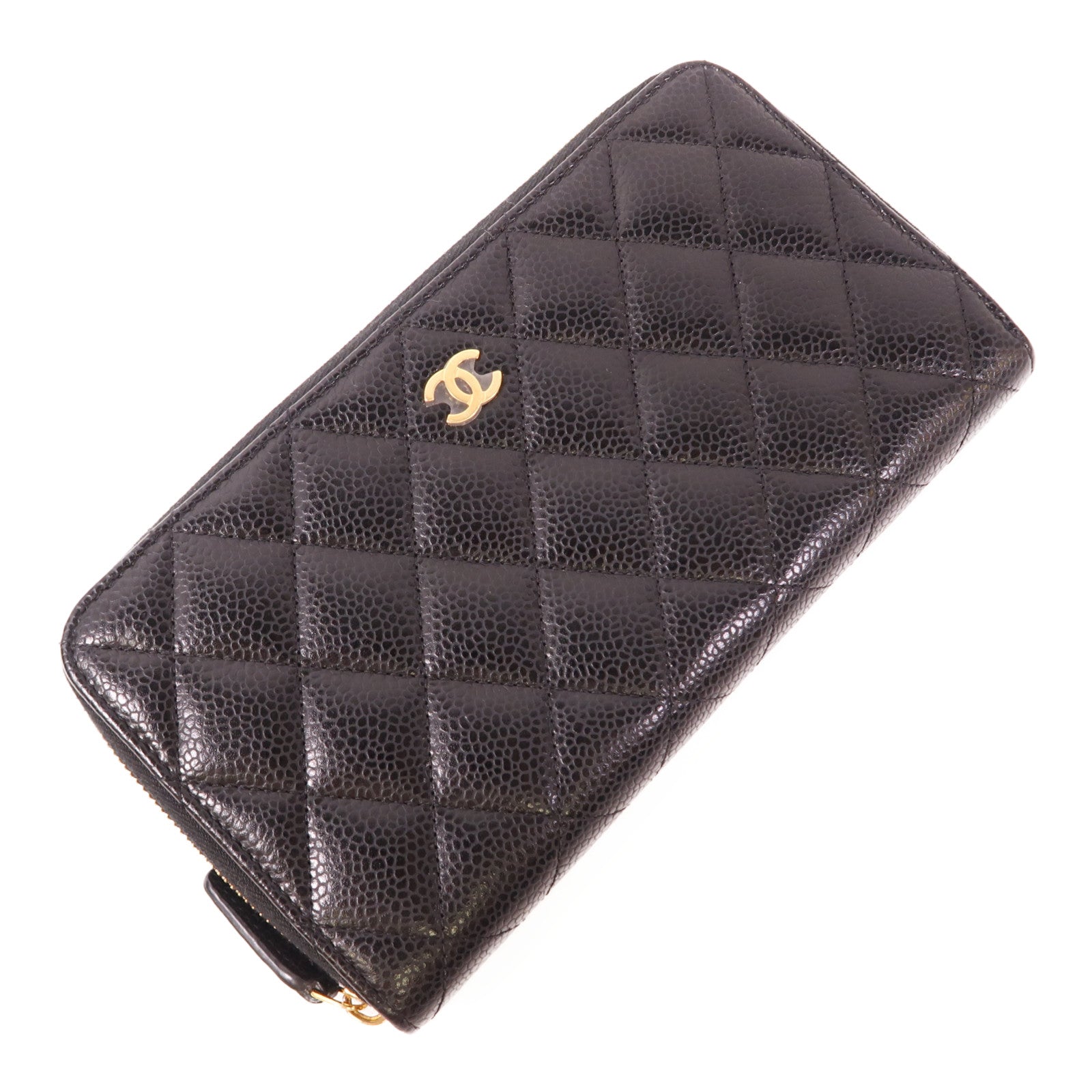 CHANEL 牛皮皮革Long Wallet金扣長錢包