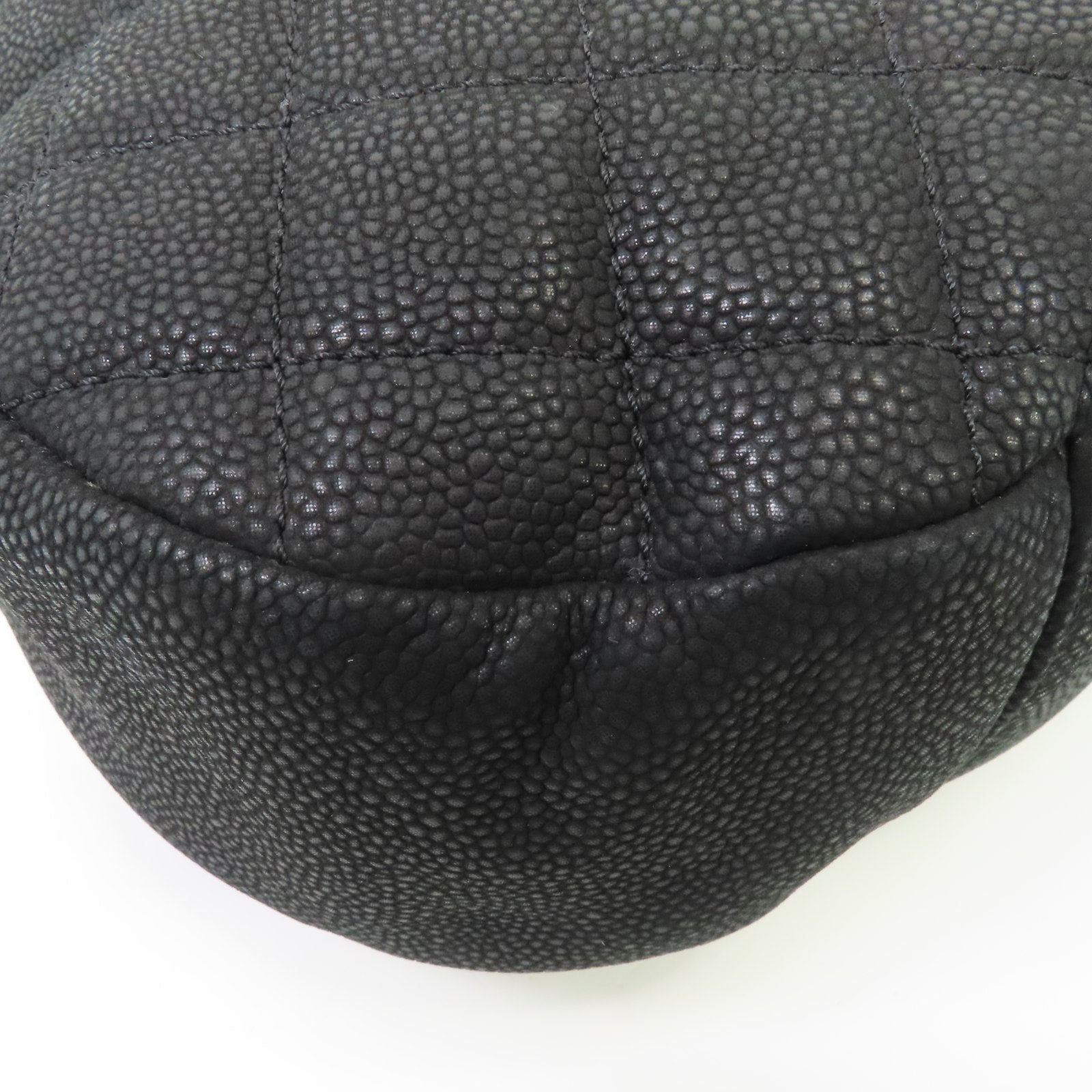 CHANEL 菱格牛皮皮革Chain Shoulder Bag金扣手挽肩背兩用袋黑色
