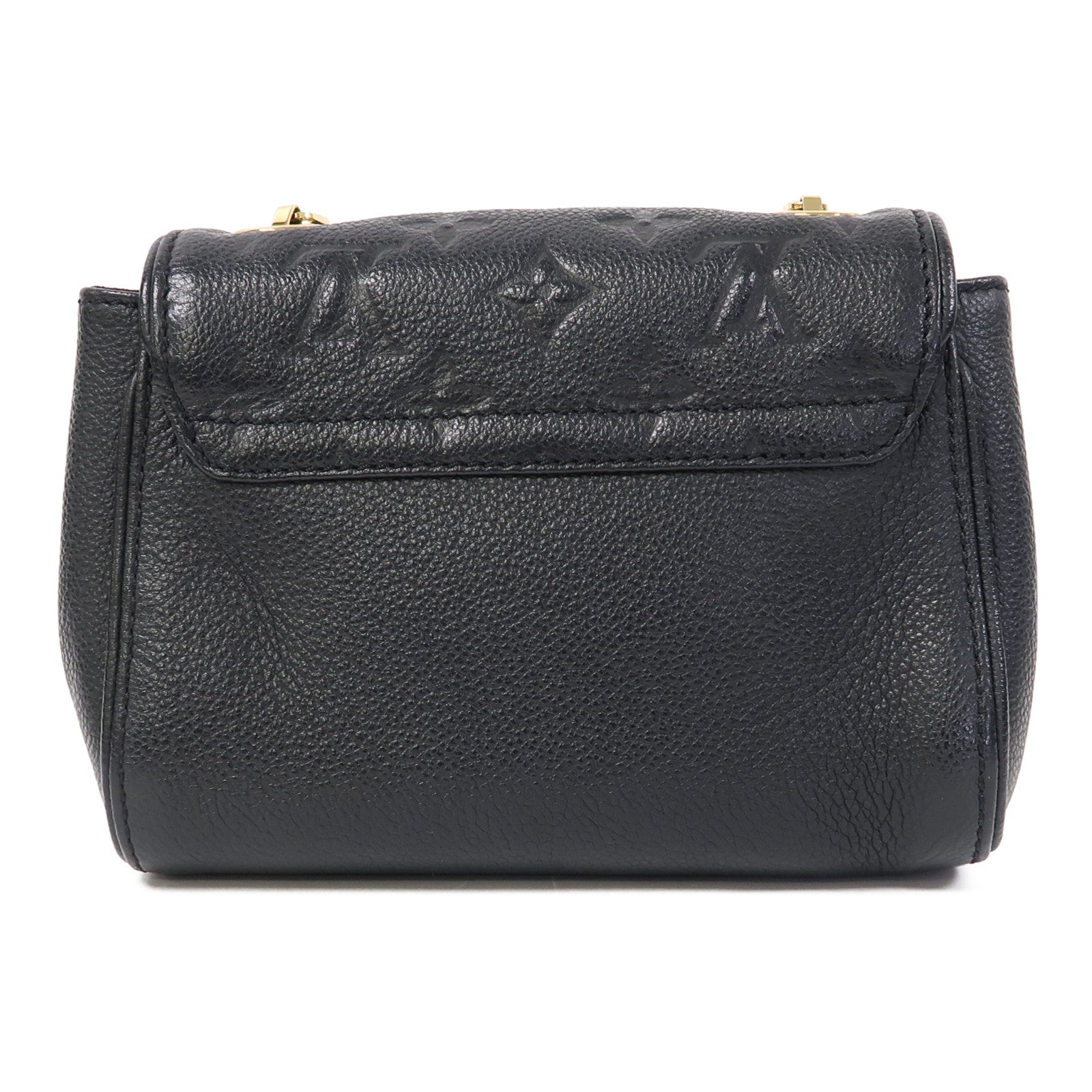 LOUIS VUITTON Monogram Empreinte Saint Germain BB金扣鏈帶肩背袋黑色
