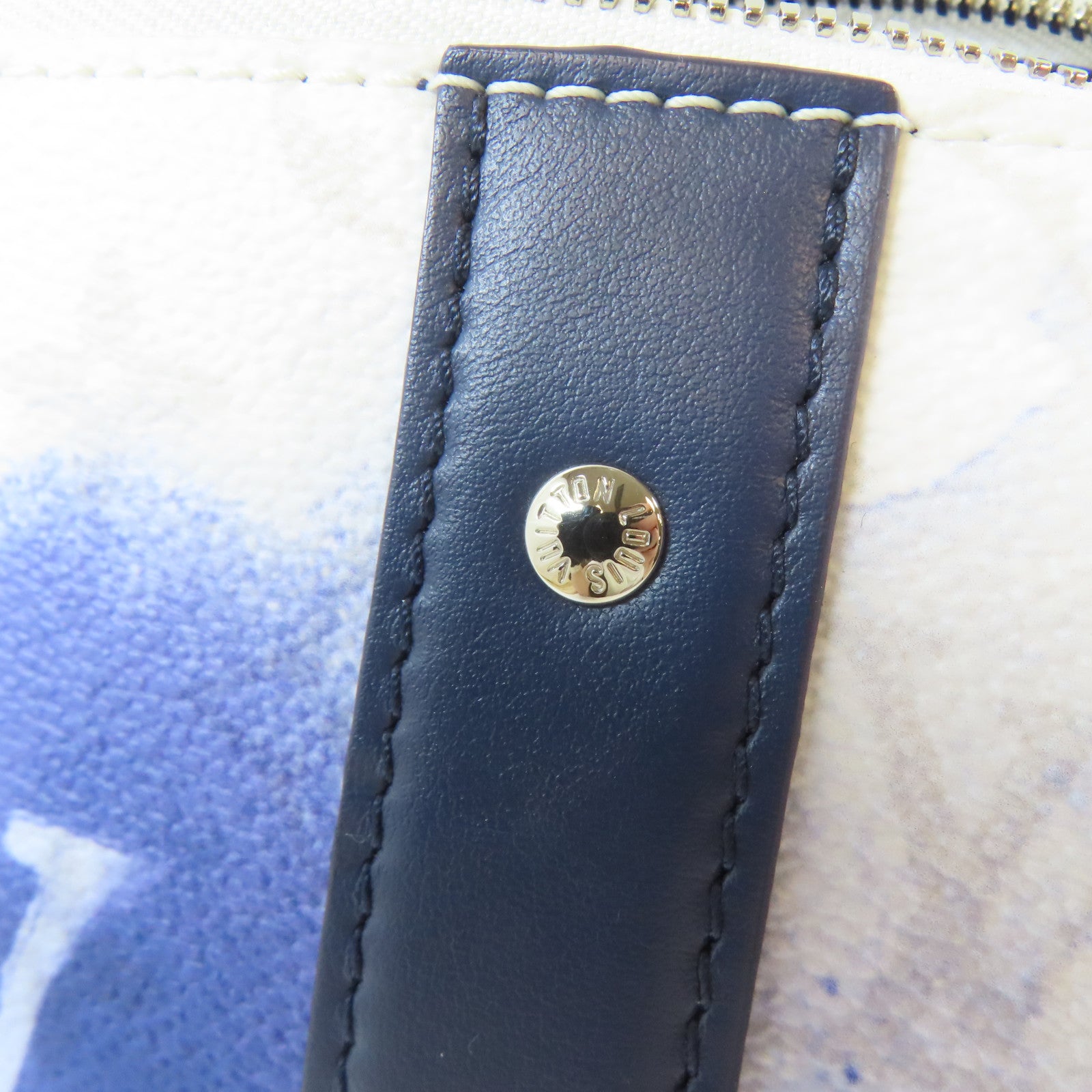 LOUIS VUITTON Monogram Watercolor City Keepall銀扣肩背袋藍色/白色