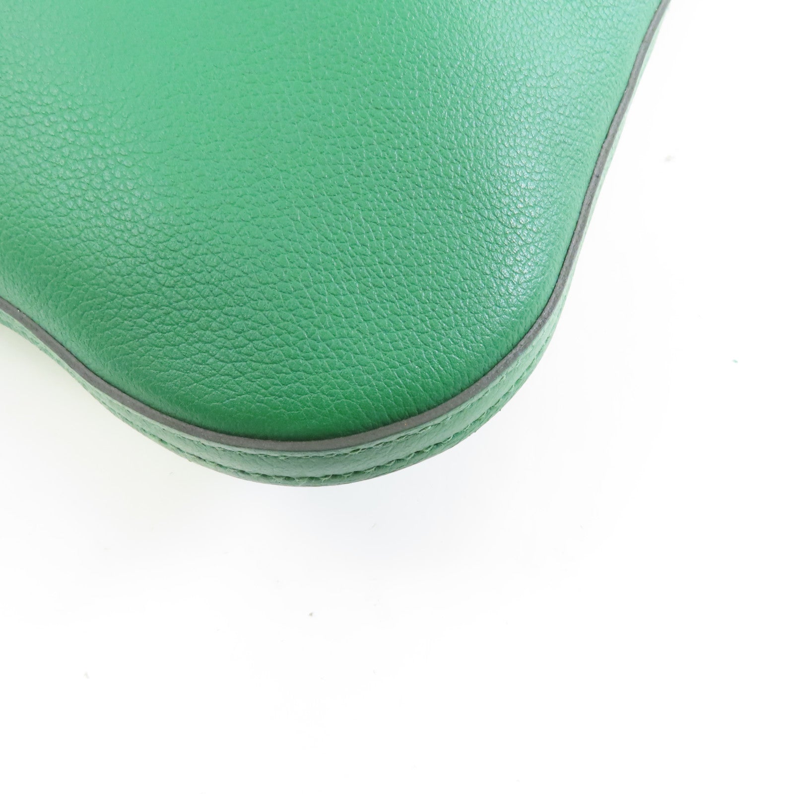 HERMES Evercolor皮革Bridado Backpack銀扣背包Vert Vertigo綠色