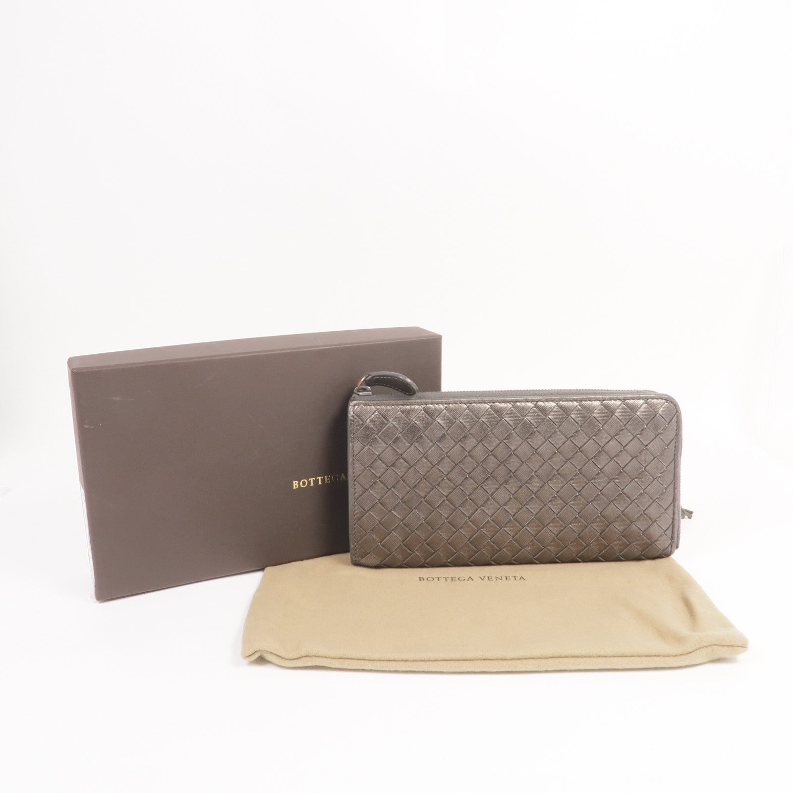 BOTTEGA VENETA 織紋皮革Zipped Long Wallet長錢包