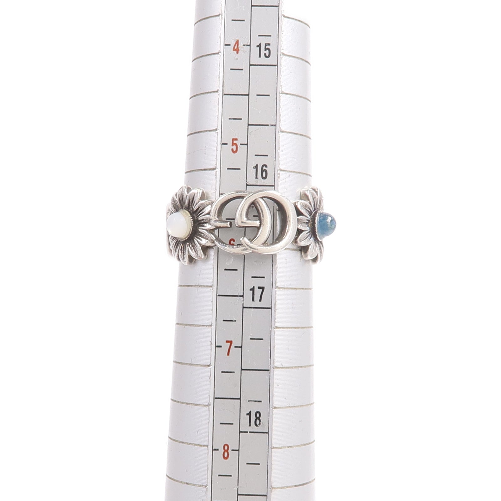 GUCCI 925純銀GG Marmont Mother of Pearl Ring戒指