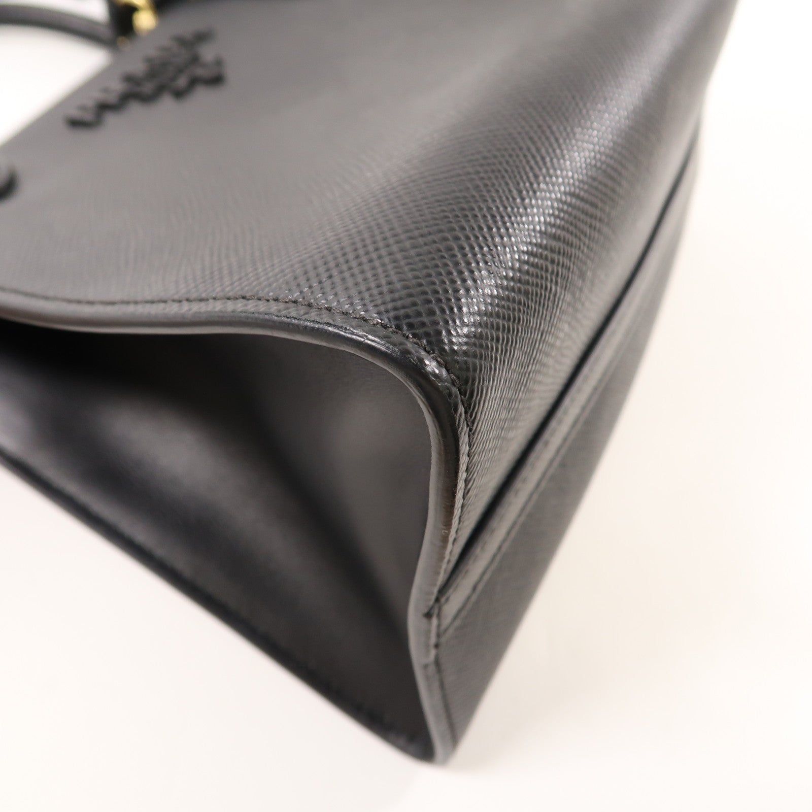 PRADA 牛皮皮革2 Way Shoulder Bag金扣手挽肩背兩用袋黑色