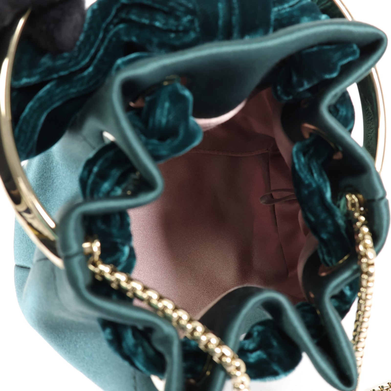 JIMMY CHOO Velvet/Satin Bon Bon Mini Bag金扣手挽肩背兩用袋