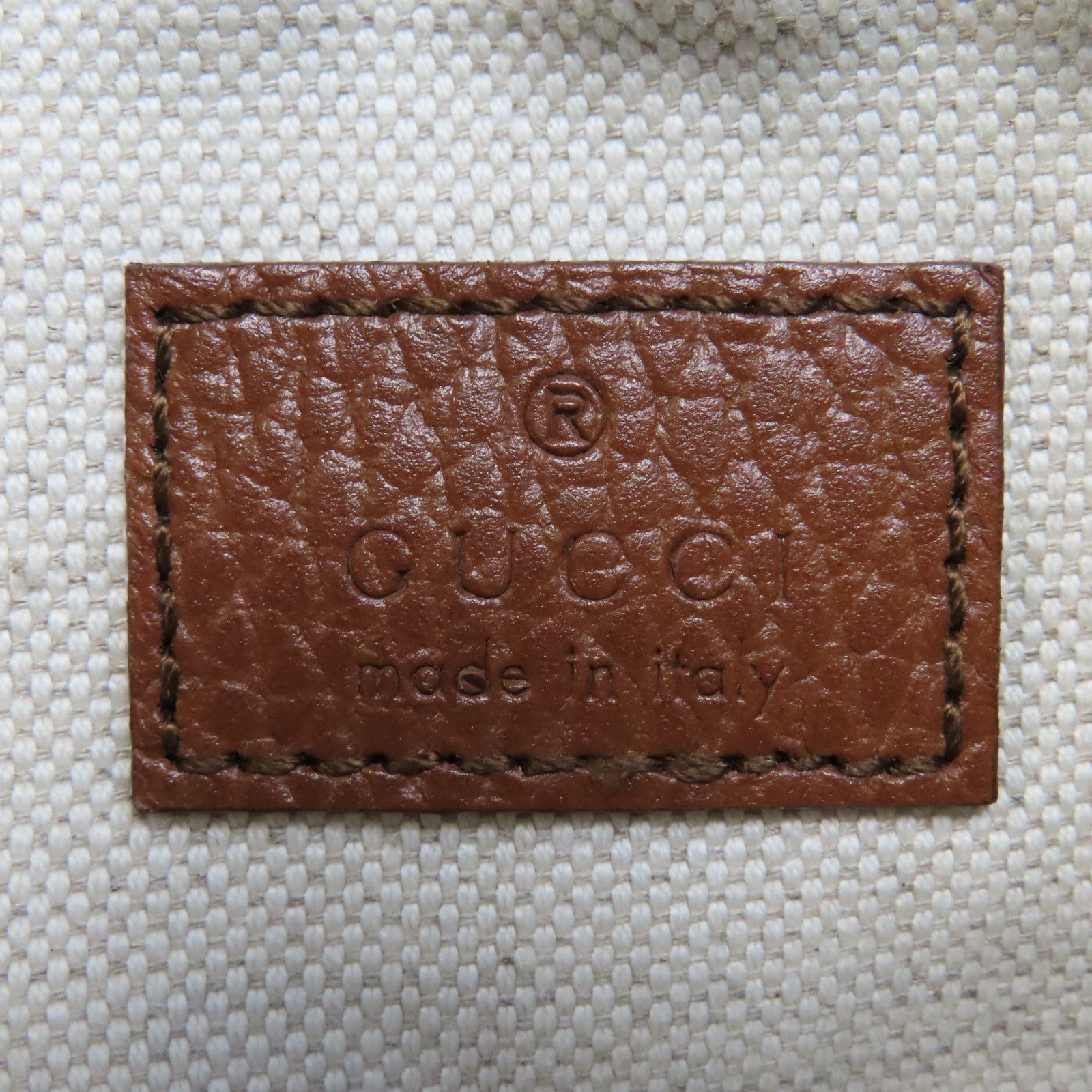 GUCCI 帆布/牛皮皮革Waist Bag金扣腰包藍色/啡色