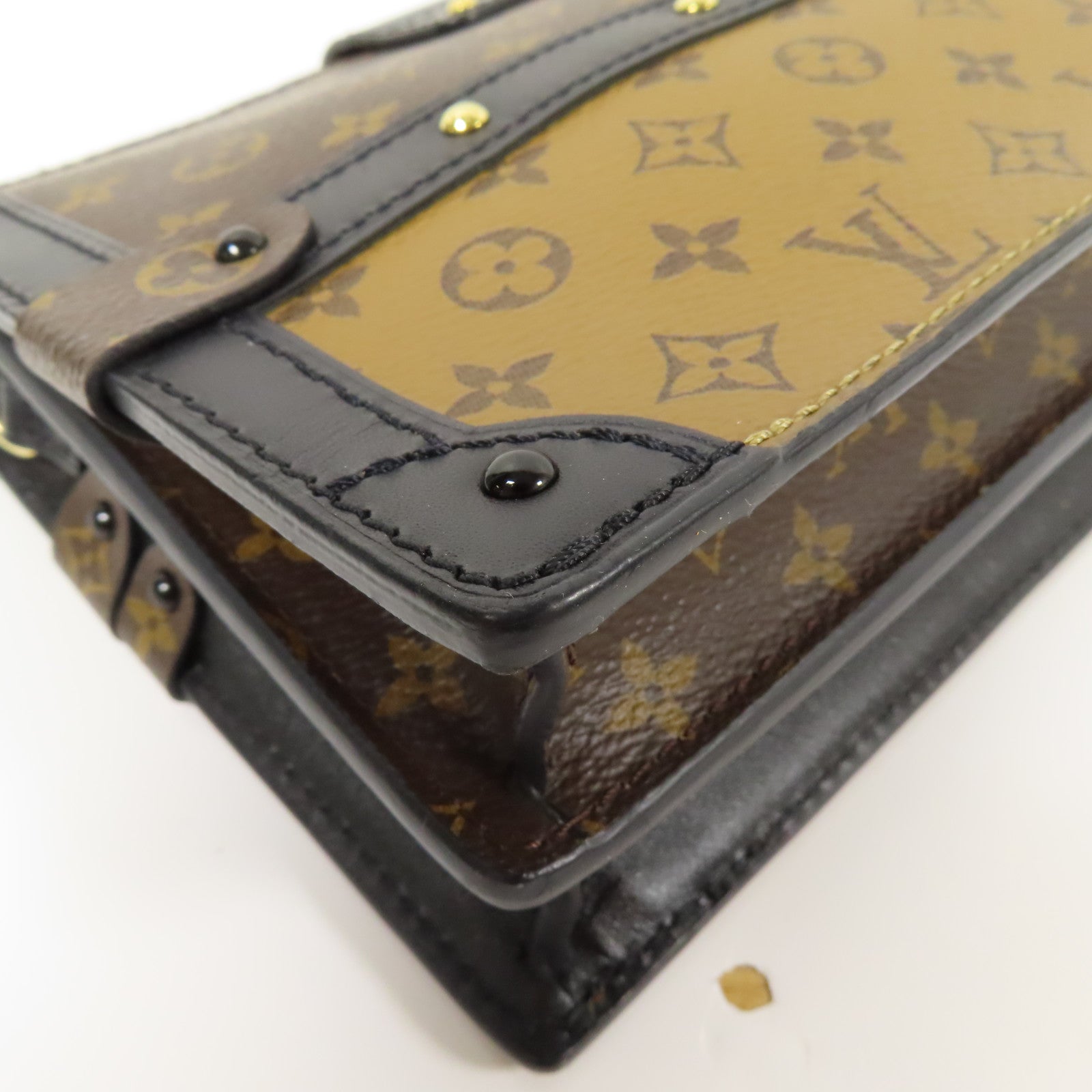 LOUIS VUITTON LV GHW Trunk Clutch Shoulder Bag M43596 Monogram Reverse Brown