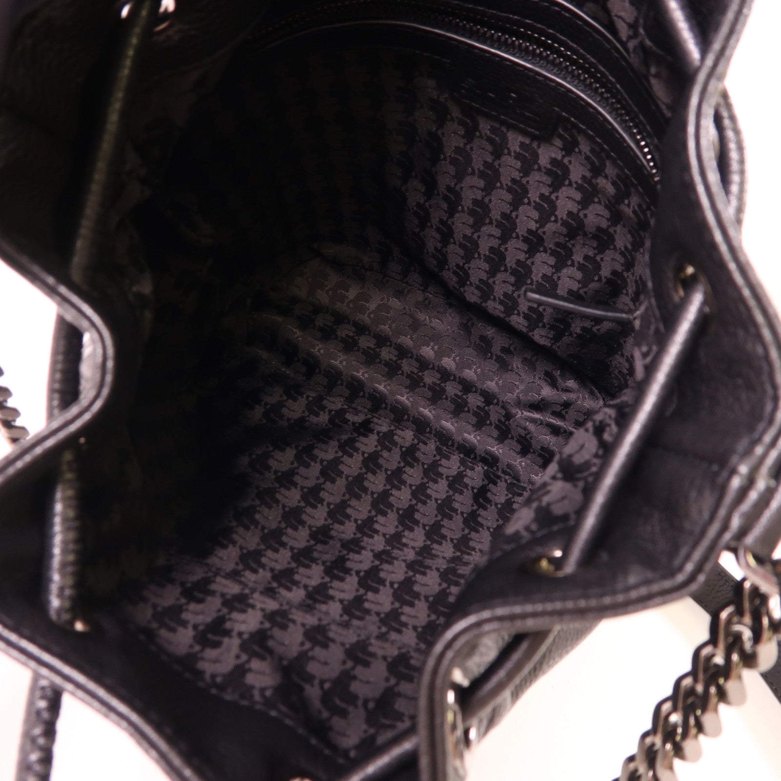 KARL LAGERFELD 牛皮皮革Bucket Bag鏈帶肩背袋